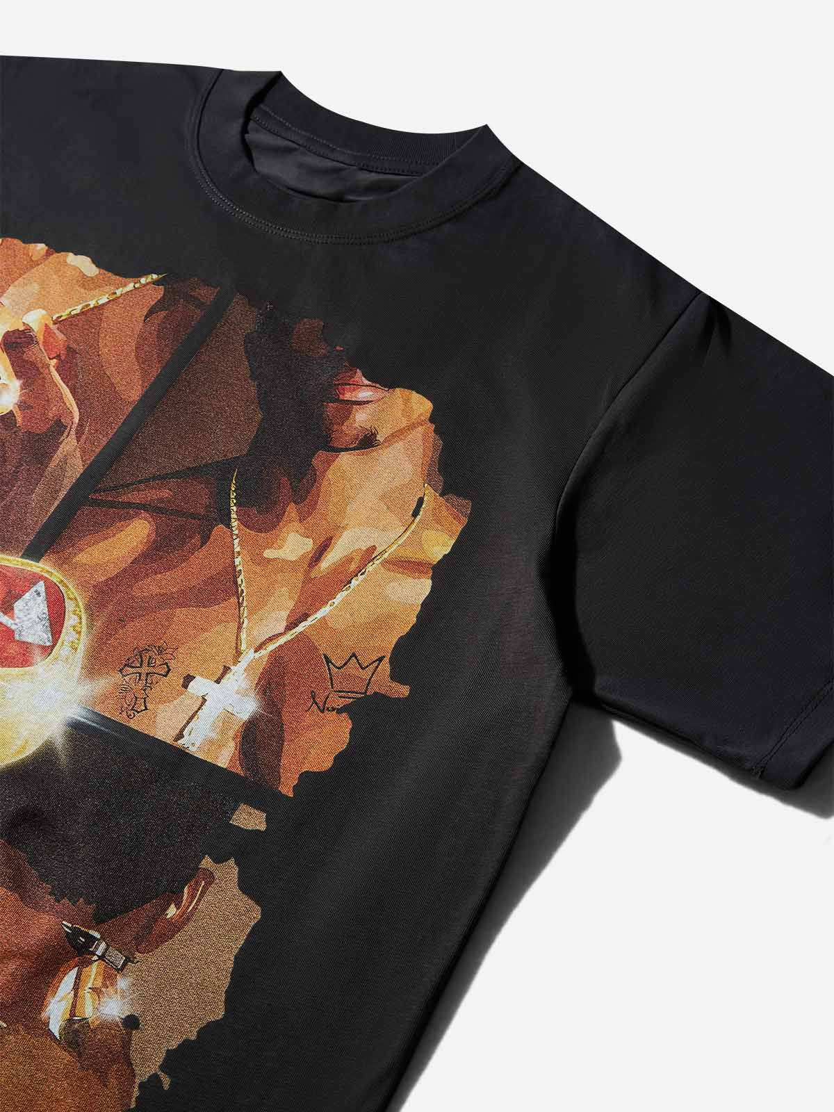 Quick-Dry Outdoor T-shirt with Men's Accessory Puzzle Print
