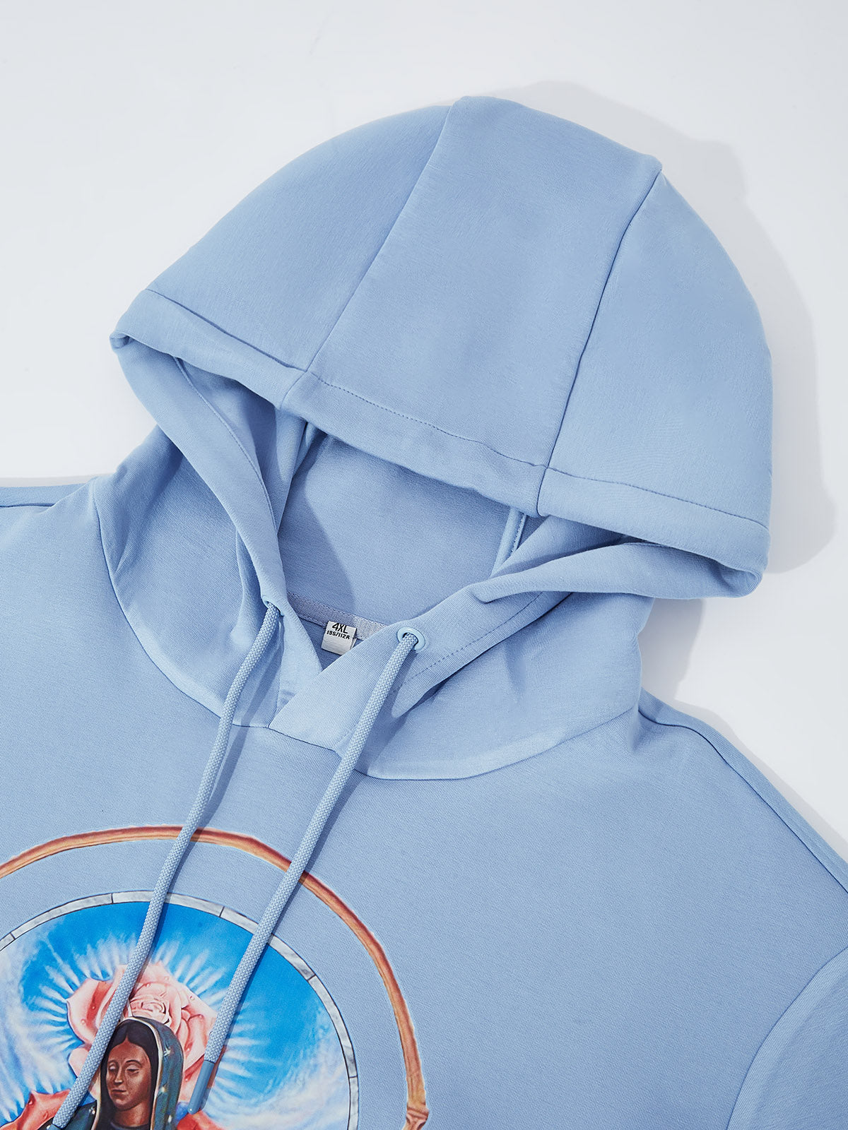 UNKNOWN ALLURE© Our Lady of Guadalupe Sky Blue Hoodie