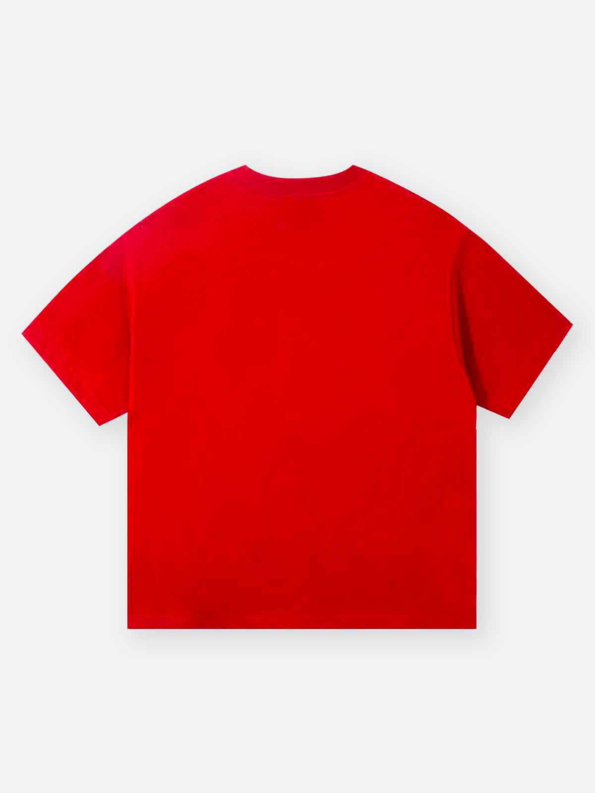 NOISSEY Crimson Lustre Red Gem Sparkle Lip Print T-Shirt - Chili Red