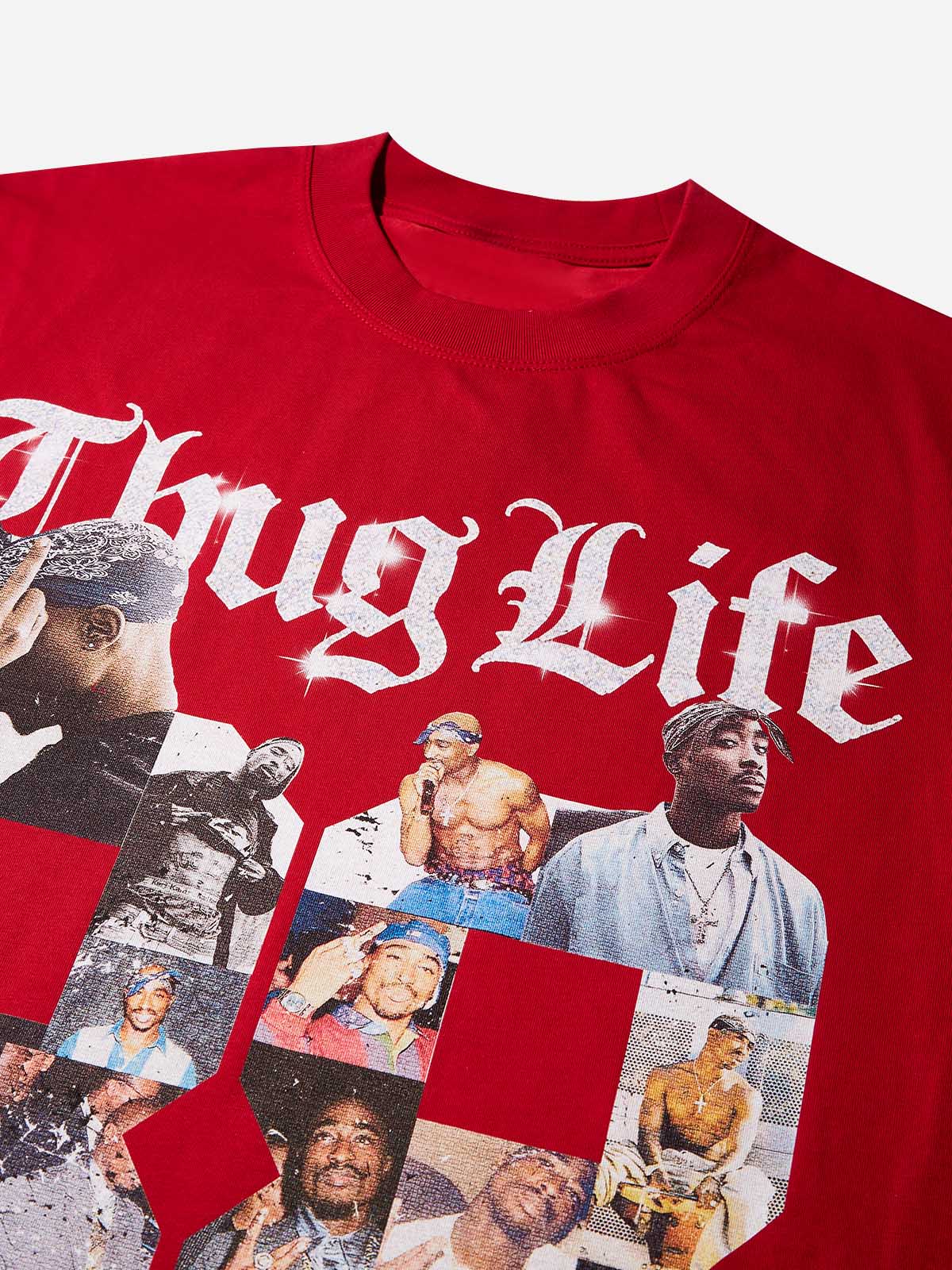 Light Outdoor Sports T-shirt with "Thug Life" Digital Print