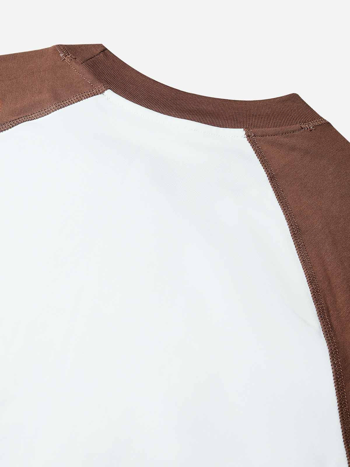 Chocolate Lip Shimmer Grills Two-tone Brown Print T-shirt