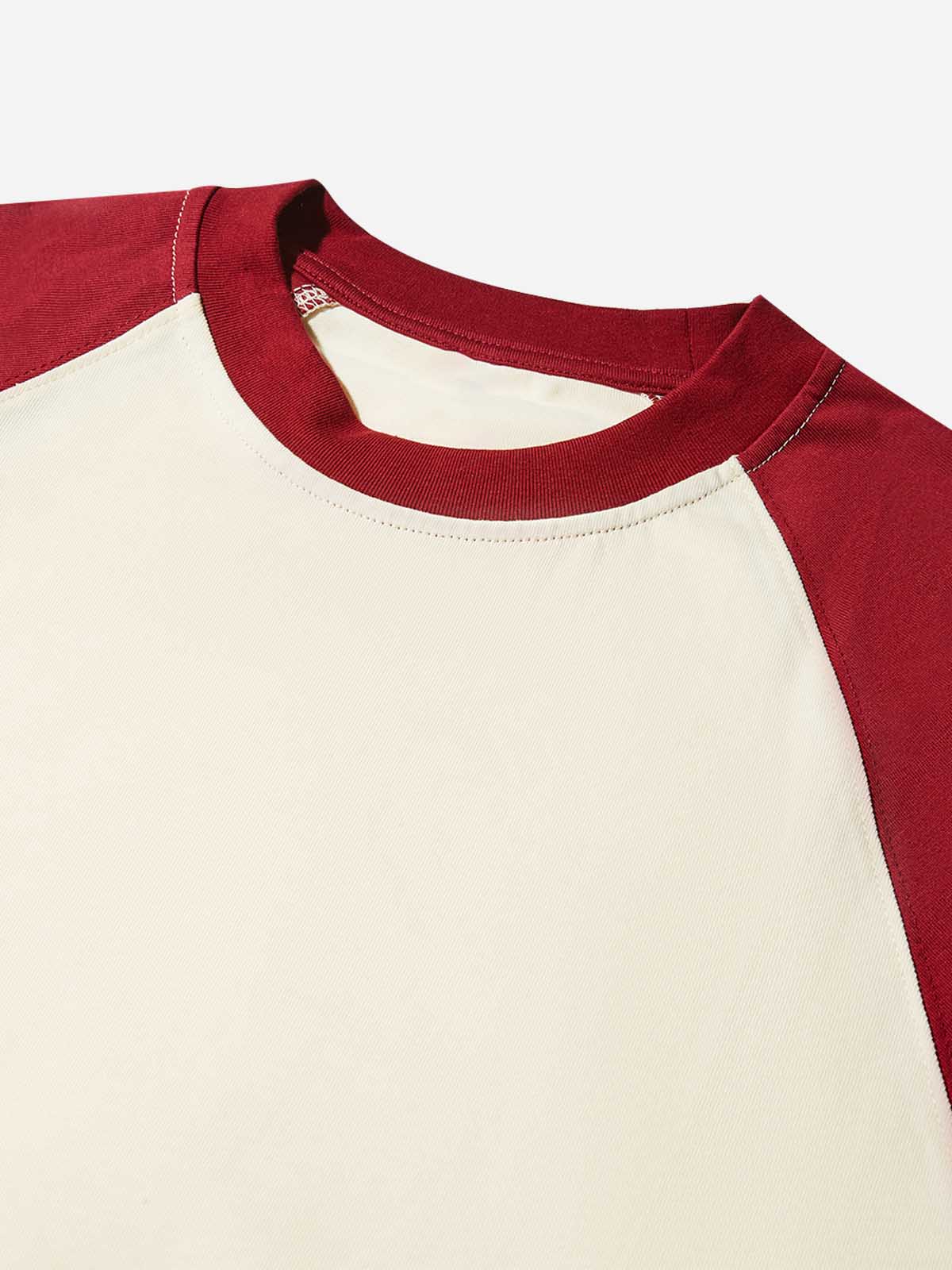 Spicy Girl's Selfie Color-Block Print Long-Sleeve