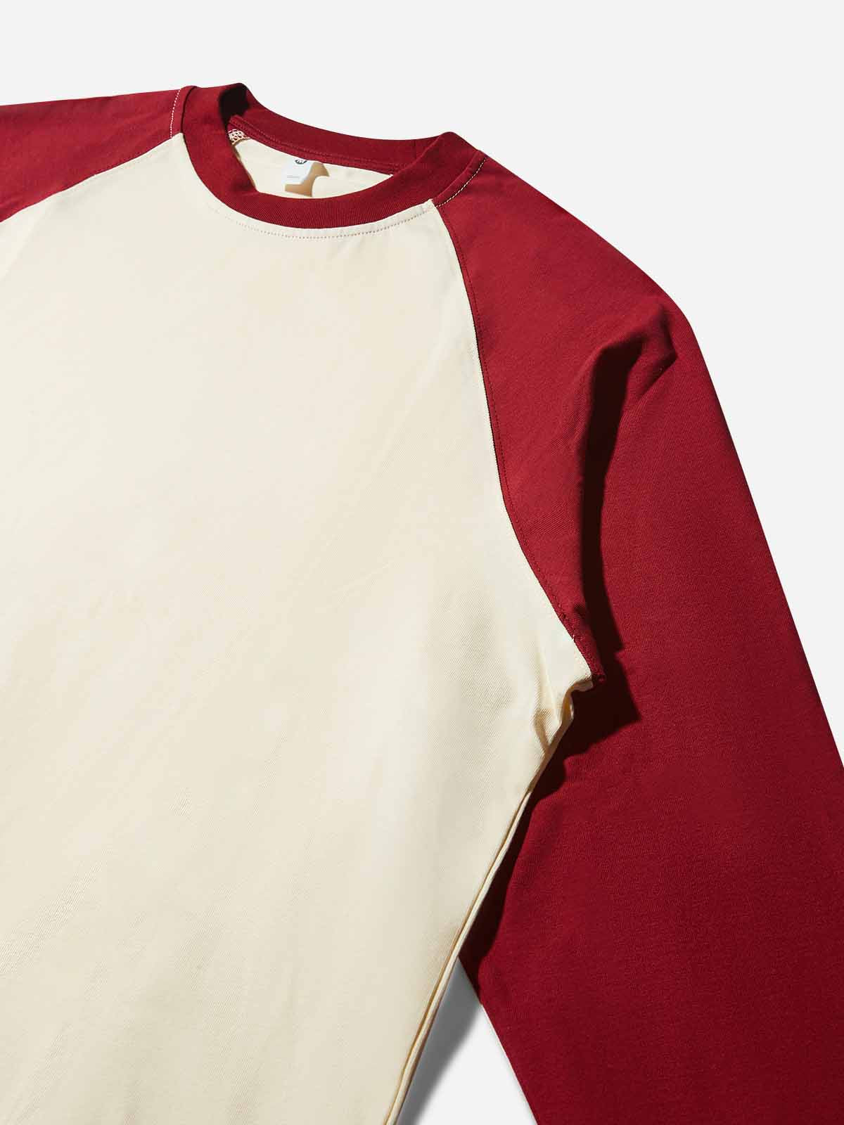 Spicy Girl's Selfie Color-Block Print Long-Sleeve