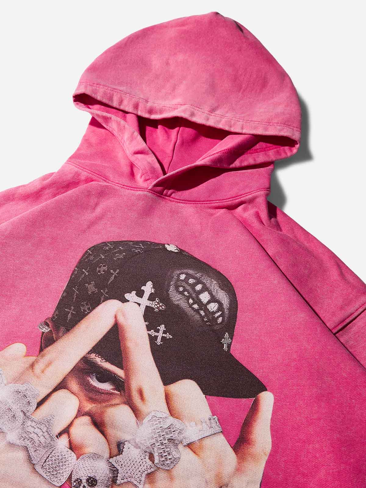Let Me See Your Attitude Pink Print Hoodie