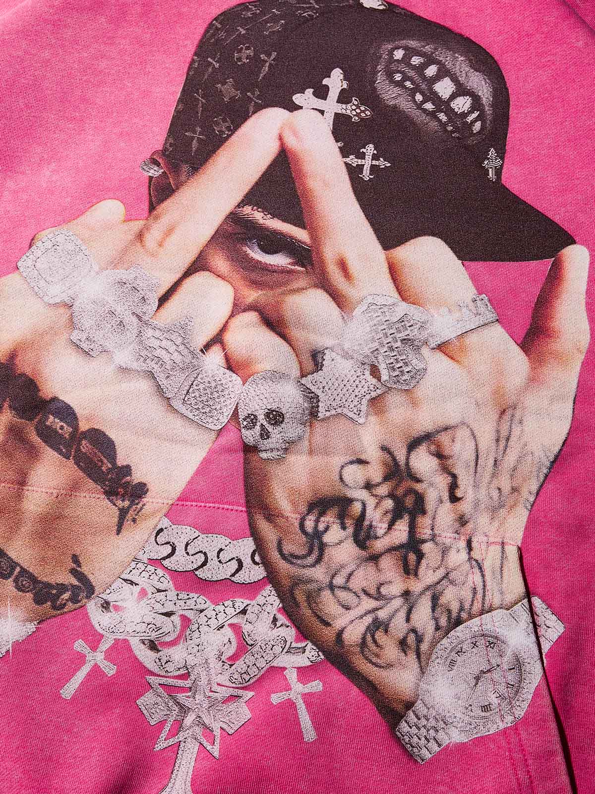 Let Me See Your Attitude Pink Print Hoodie