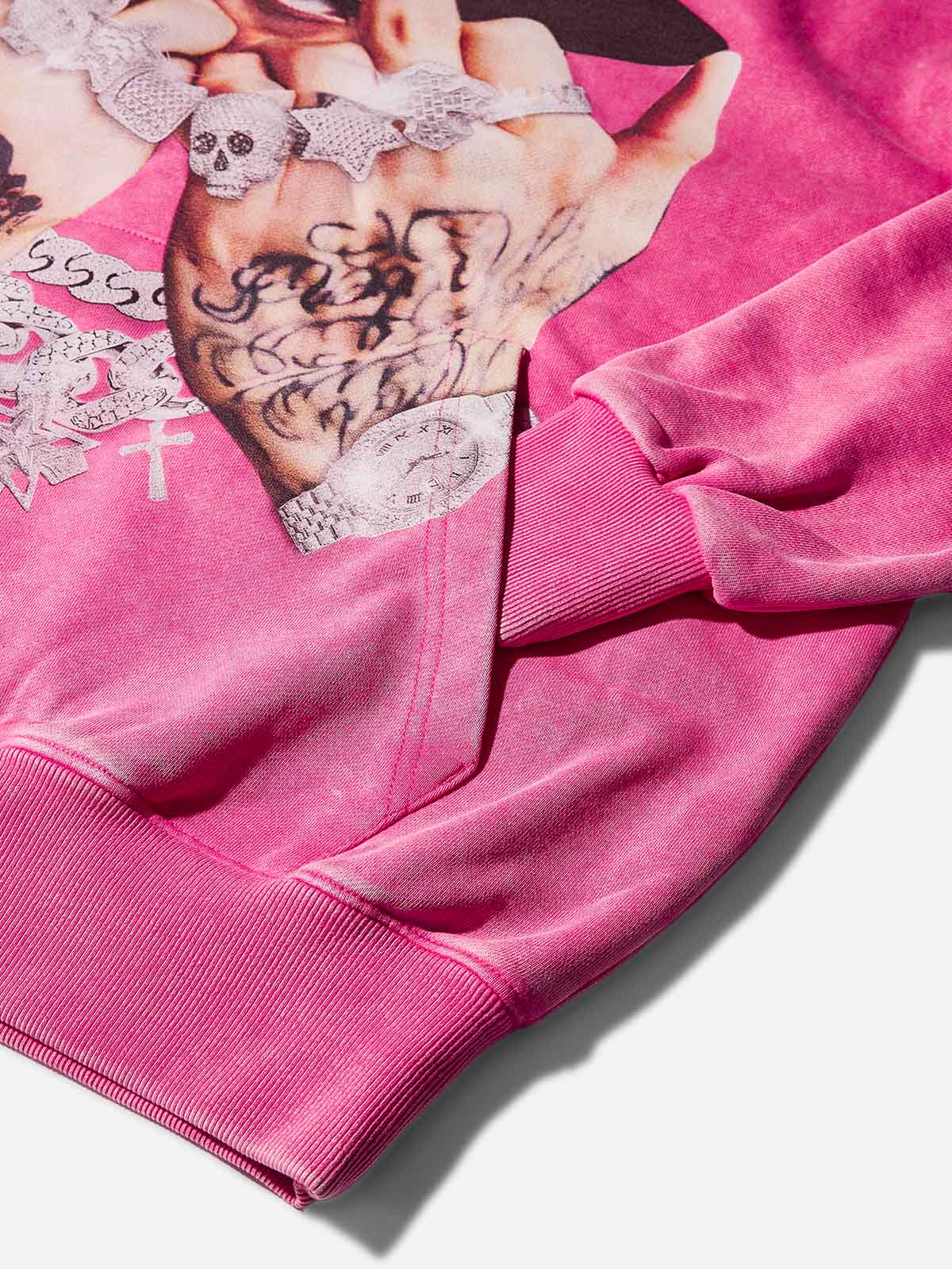 Let Me See Your Attitude Pink Print Hoodie