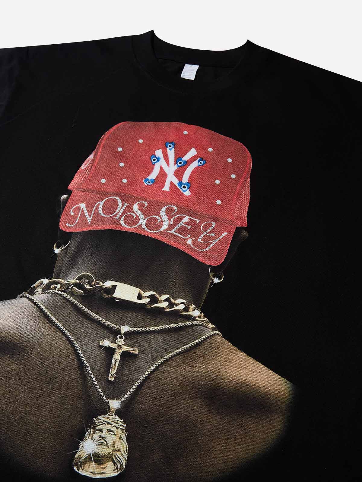 Hip-hop Back View Print Long Sleeve