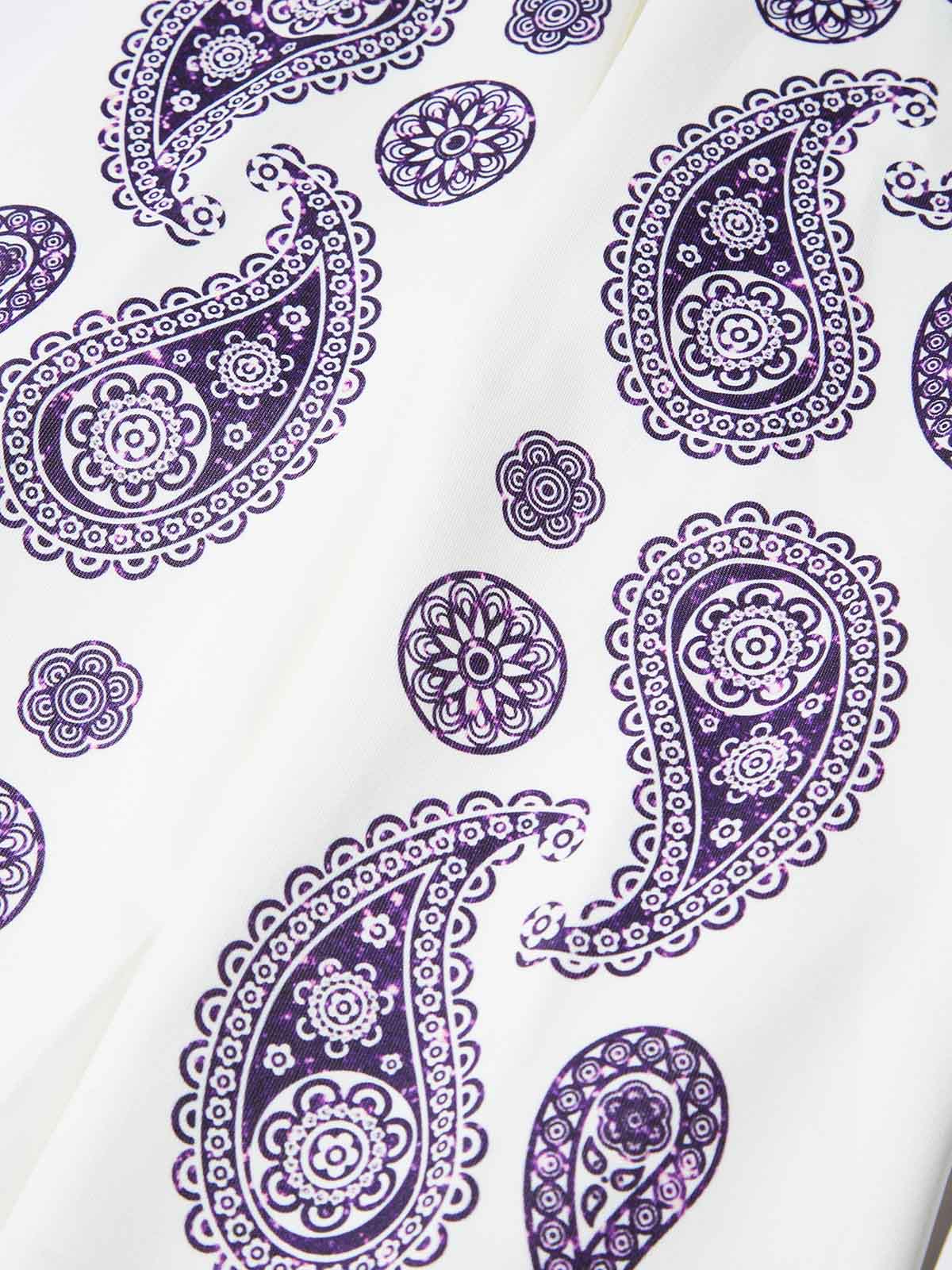 Purple Paisley Prints Headscarf Character Air-Layer Reversible Long Sleeve