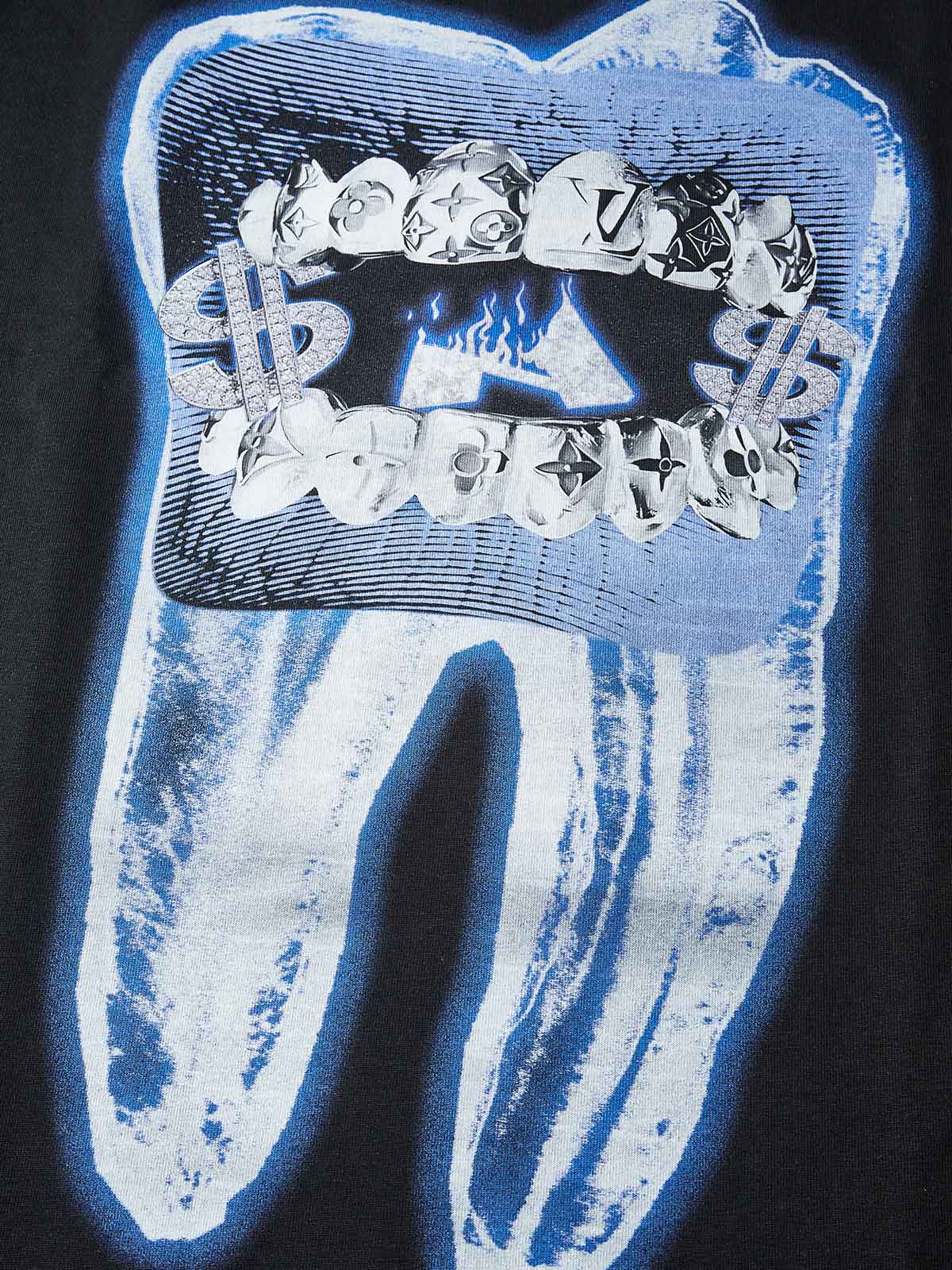 Grills Tooth Print Black  T-shirt