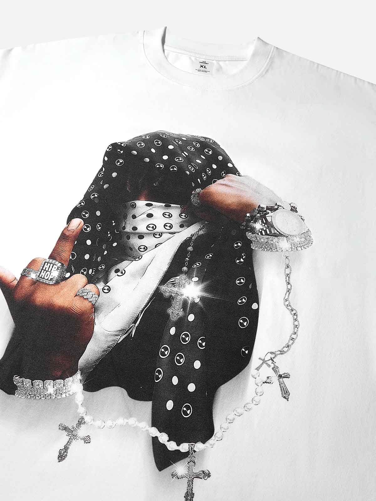 Headscarf Art, Glowing Arm Material, Genuine Two-Piece Print Long Sleeve