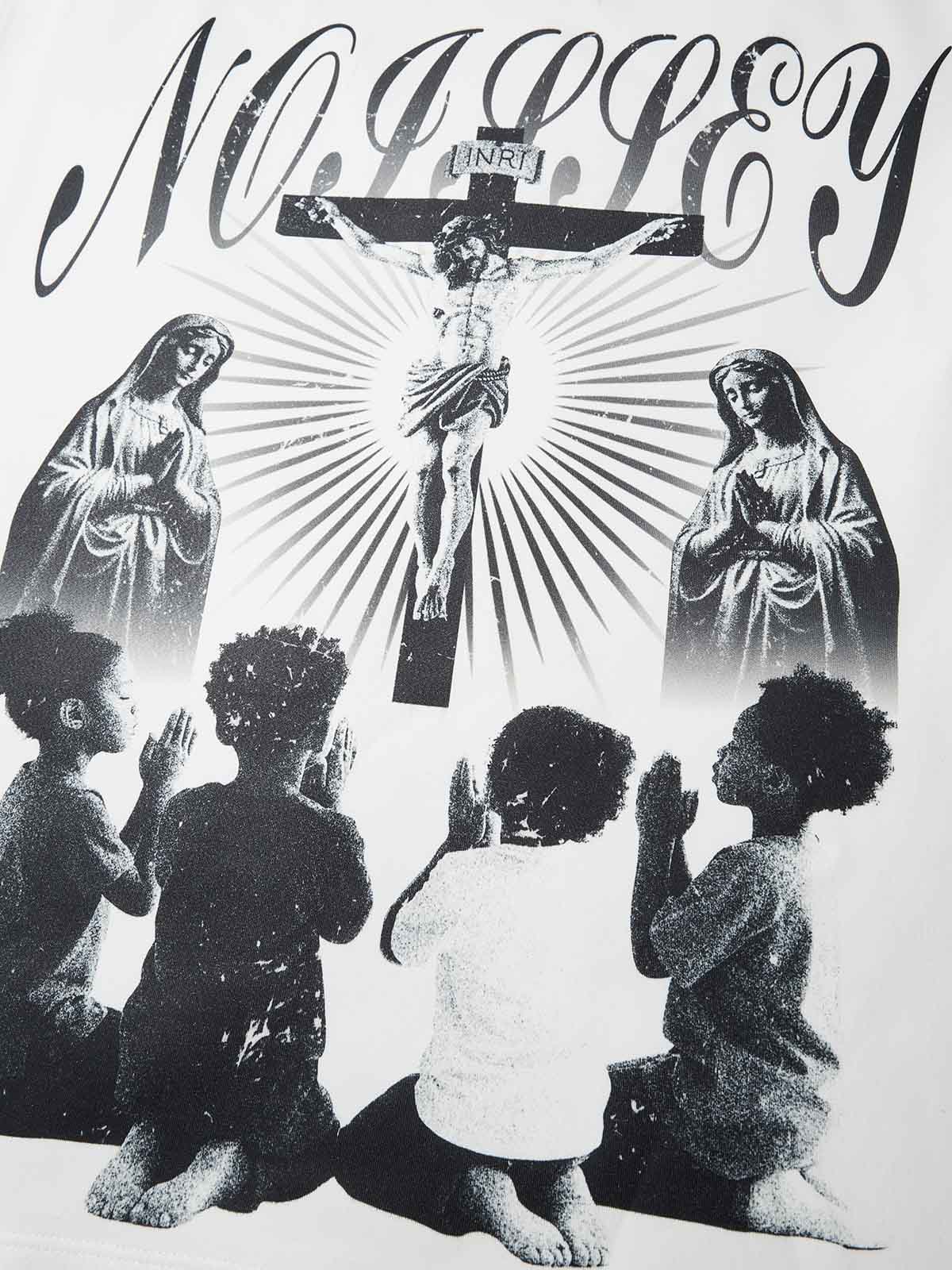 Praying Child White Air Layer Double-Sided Long Sleeves