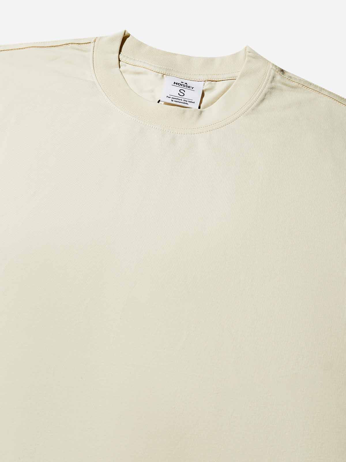 Boxy Oversized Beige T-shirt with Gold Glitter Leopard Lip Print
