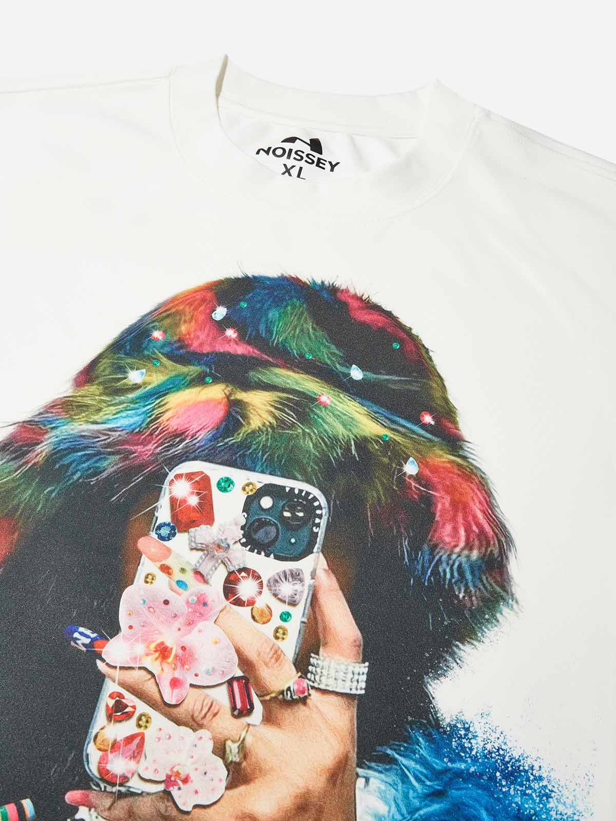Colorful Beanie Mirror Selfie Print Air-Cotton Long Sleeve