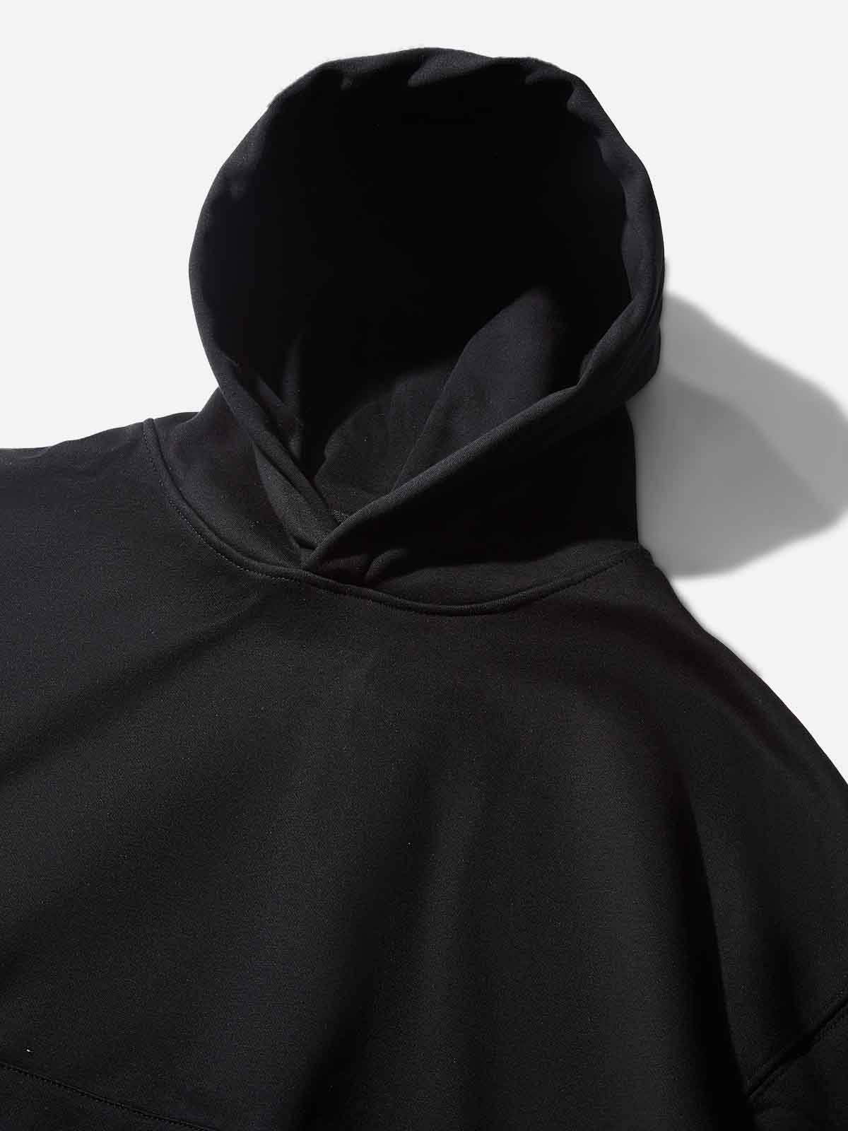 Black & White Negative Double-Lip Meteor Cross Diamond Tech Fabric Hoodie