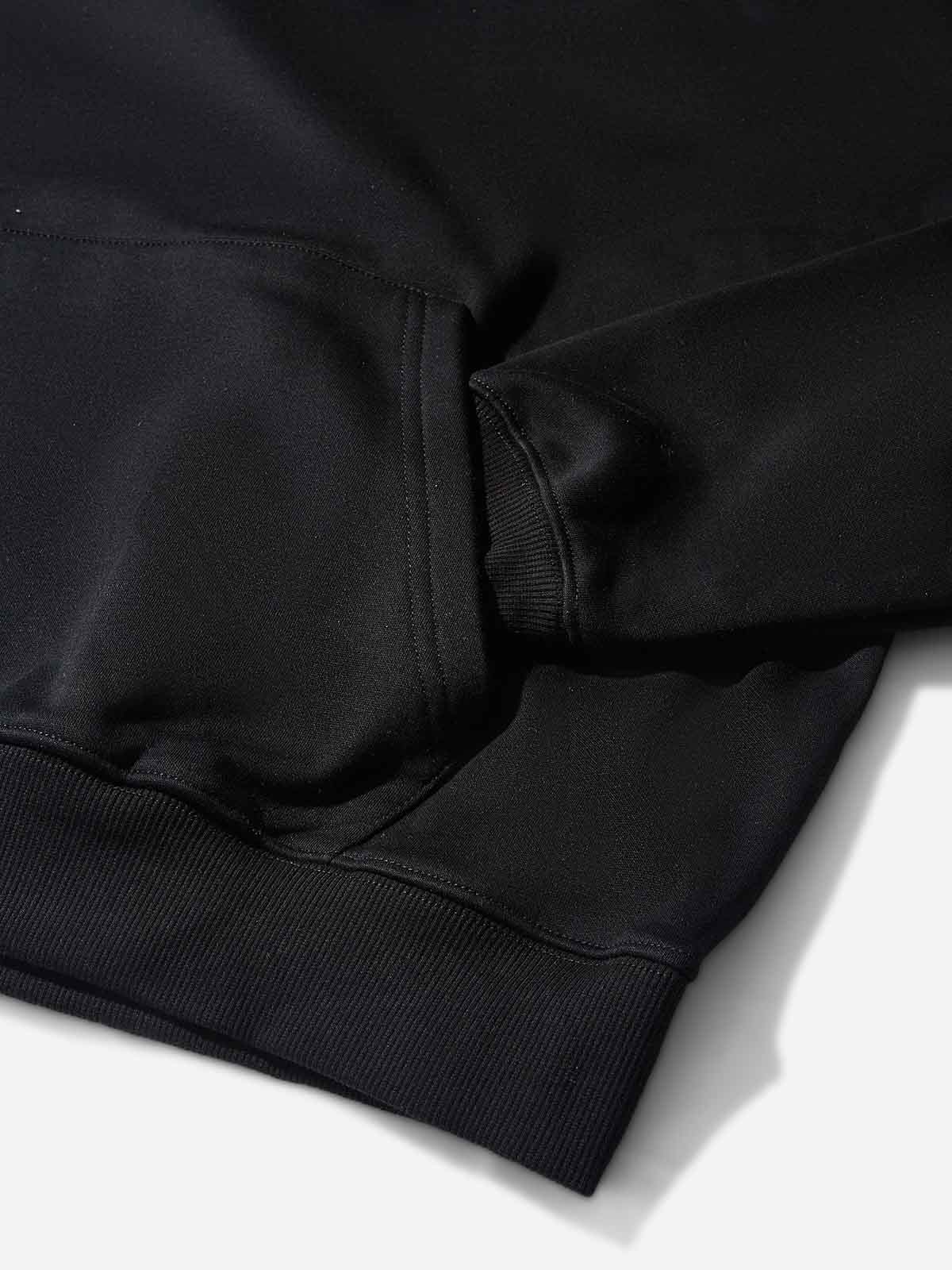 Black & White Negative Double-Lip Meteor Cross Diamond Tech Fabric Hoodie