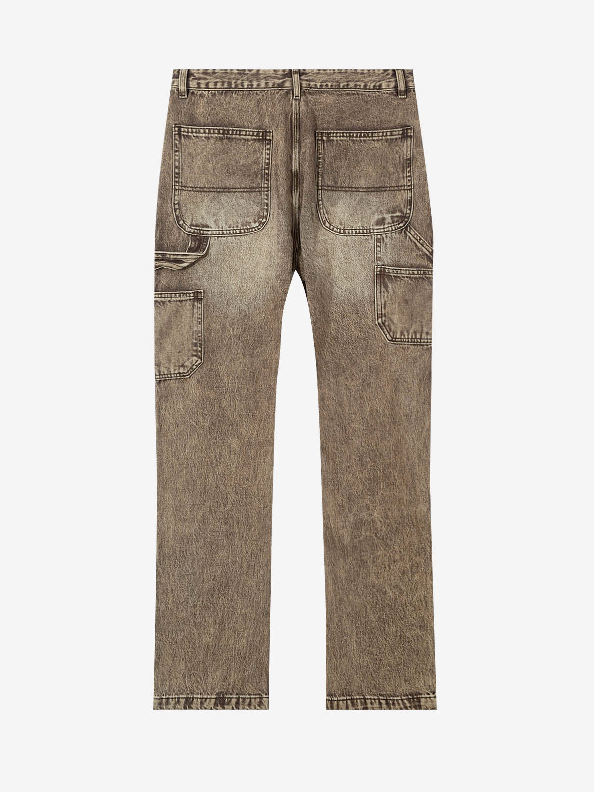 UNLEASH VOICE©Heavy-duty wash distressed stacked straight-leg jeans