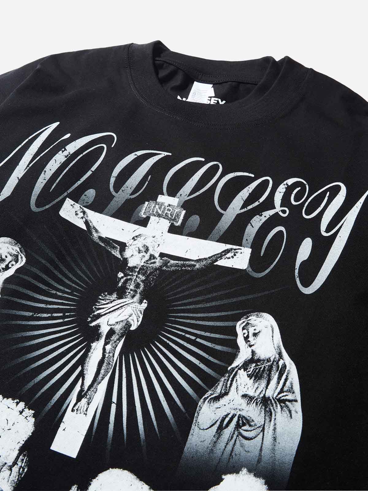 Praying Child Black Diamond Print Two-Piece Long-Sleeve T-Shirt