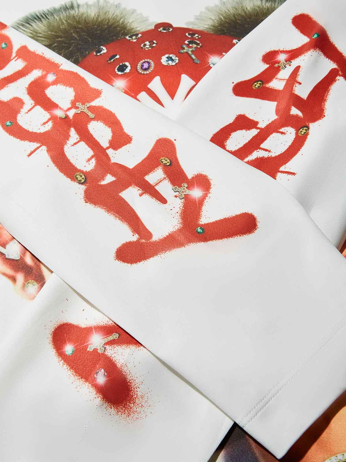 "Bad Boy" & Red Diamond Beanie Print Air-Cotton Long-Sleeve