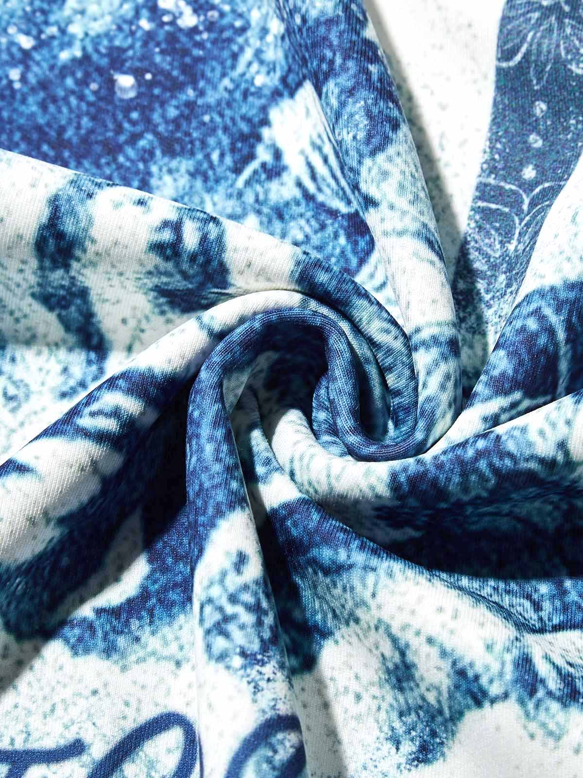Cyanotype-Style Art Print Air-Layer Long Sleeve
