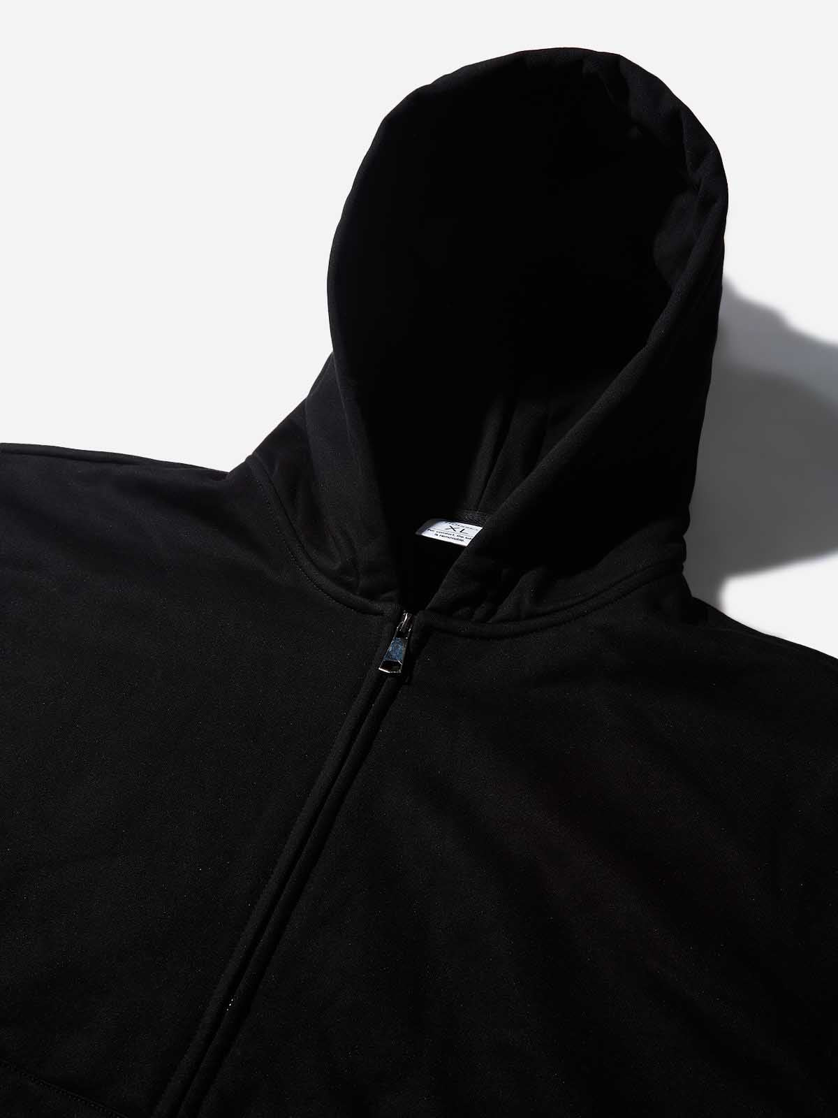 Touch the World Black Warm Print Hoodie