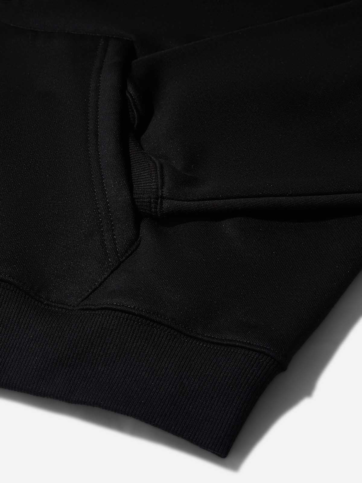 Touch the World Black Warm Print Hoodie