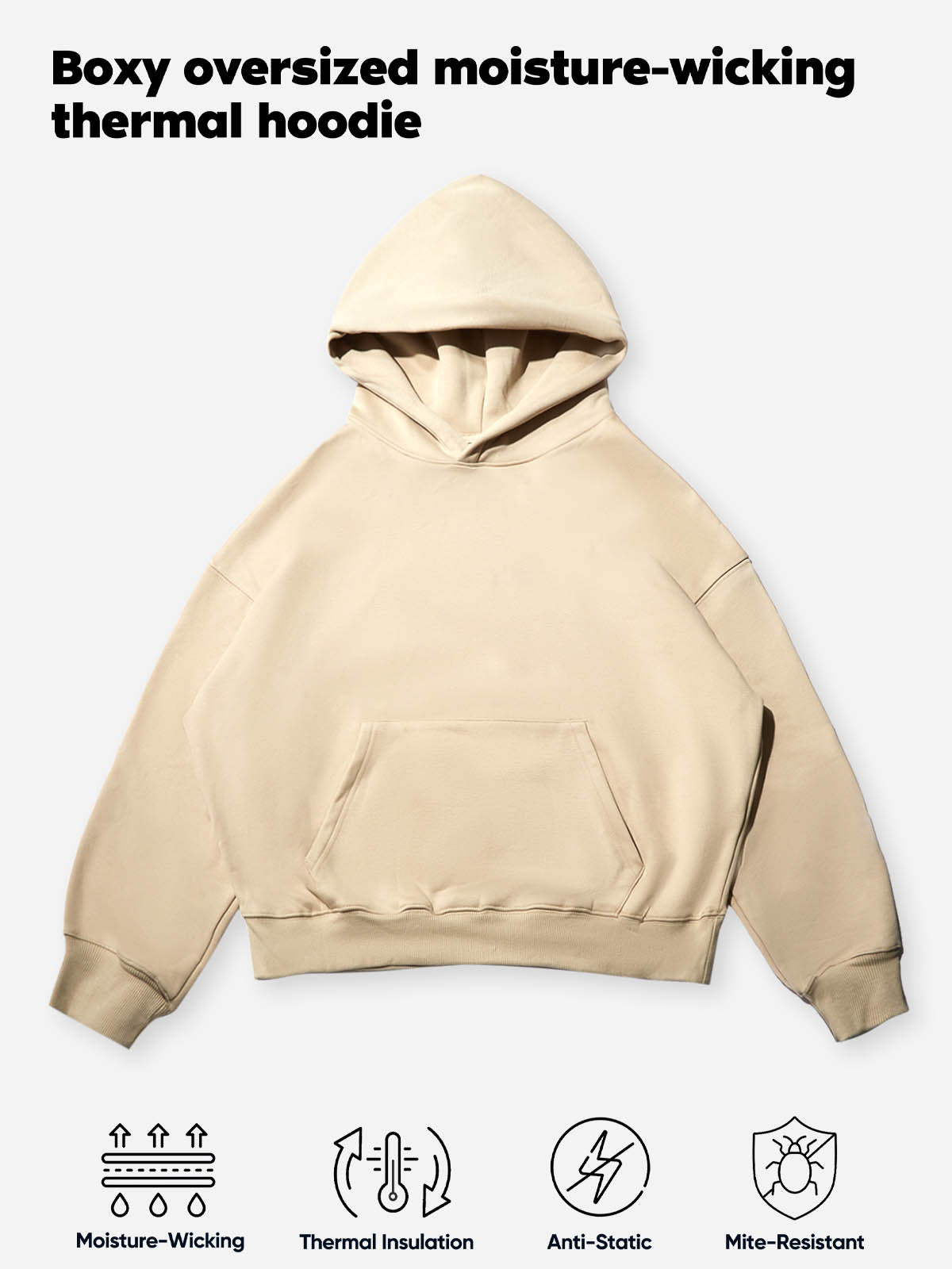 Solid-Color Tech Fabric Unidirectional Moisture-Wicking Hoodie