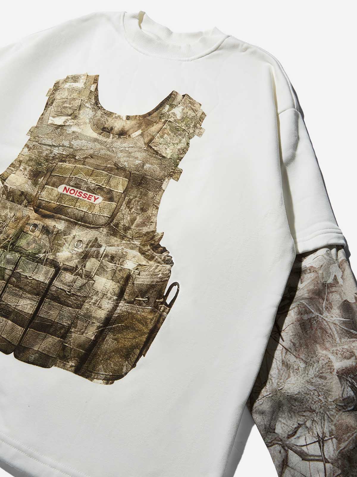 Real tree Bulletproof Vest Print Tree-Pattern Long Sleeve