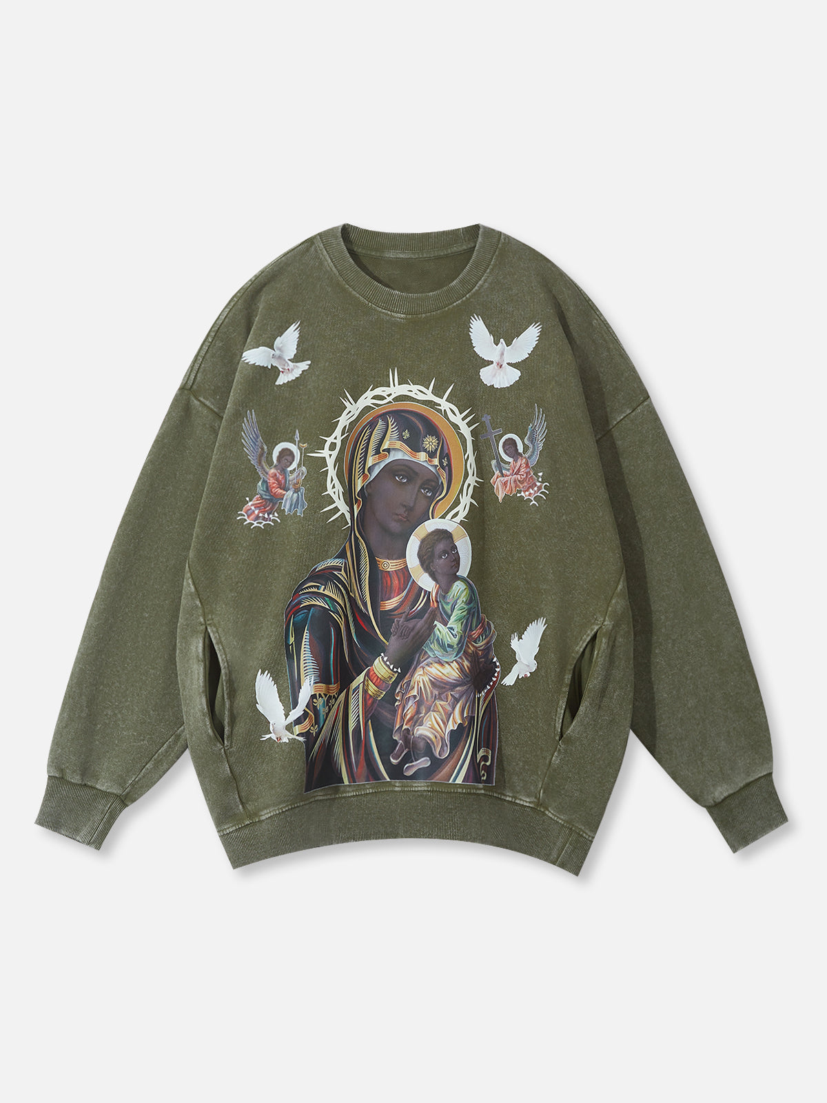 OBSTACLES & DANGERS© Glow in the dark Black Madonna and Child Sweatshirt