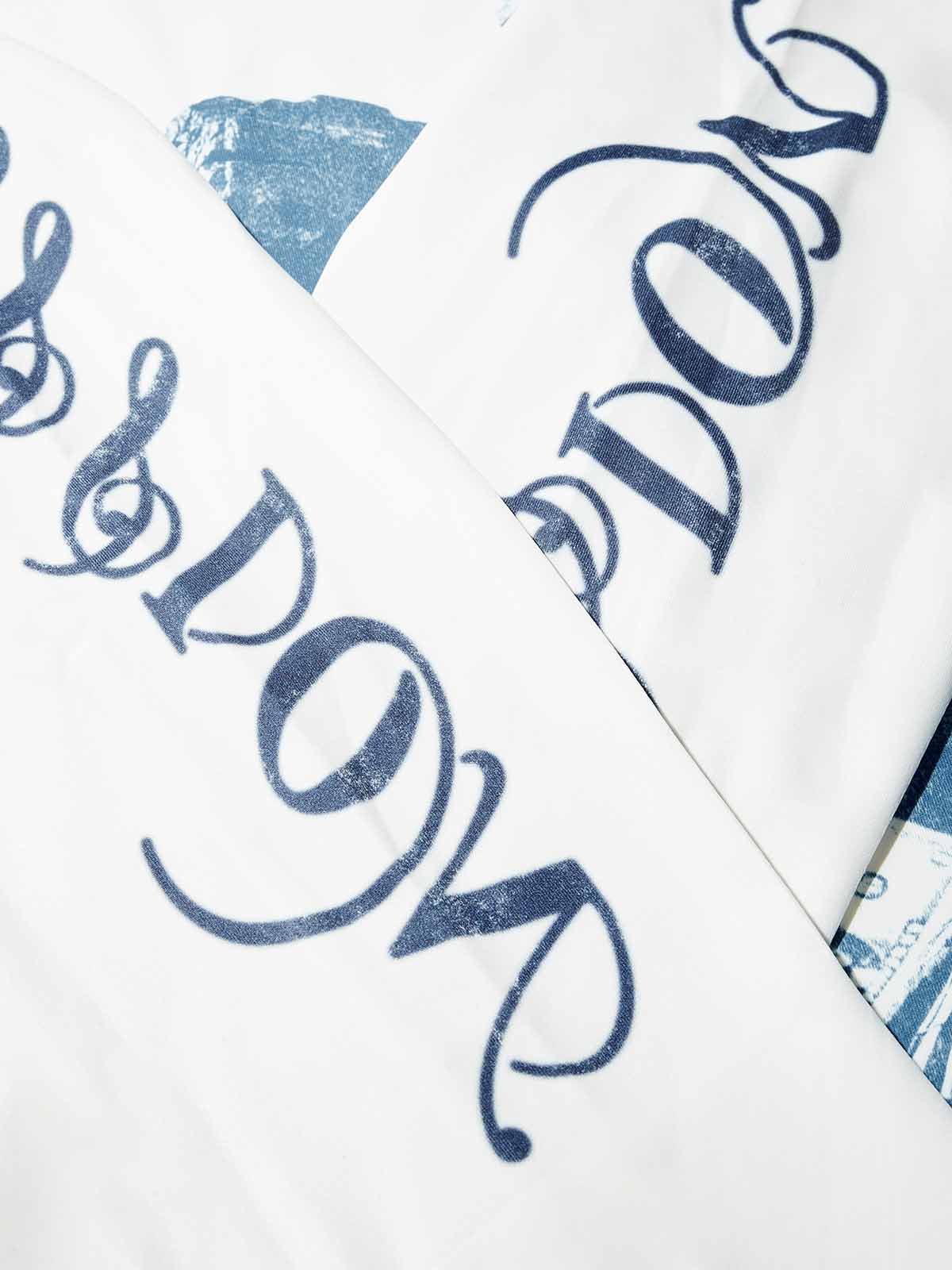 Cyanotype Style Statue of Liberty under Cross Print Air Layer Long Sleeve