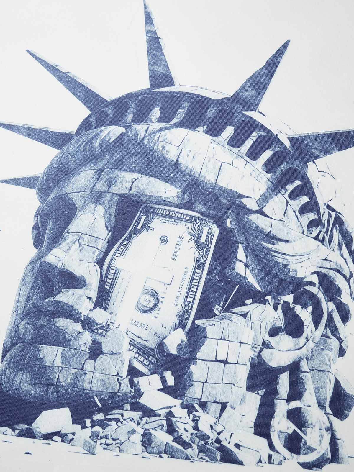 Broken Statue of Liberty Print Air Layer Long Sleeve