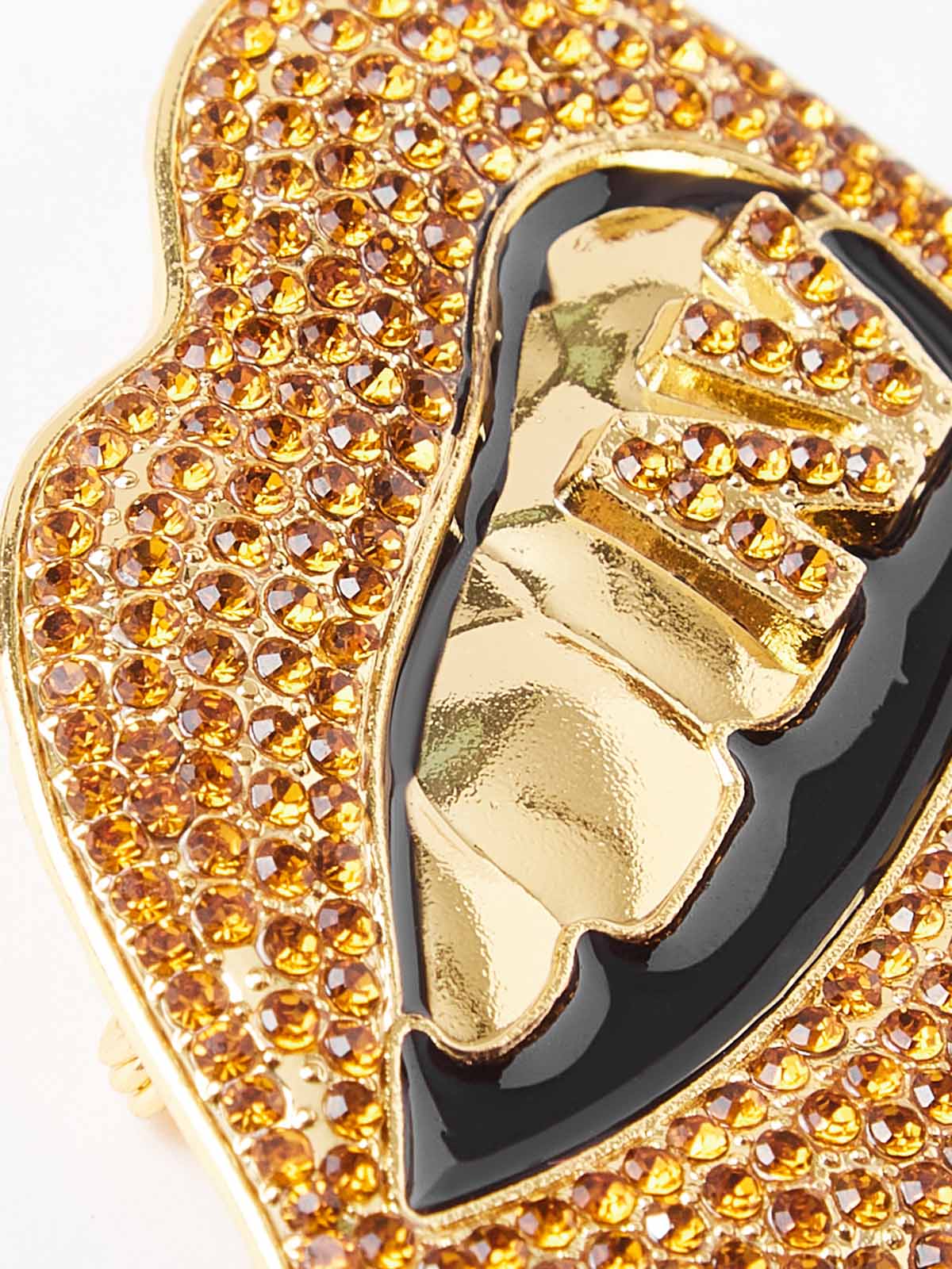 Lip with Diamond-Encrusted Brooch Metal Badge Pin