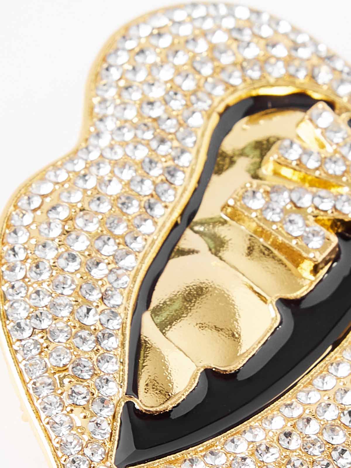 Lip with Diamond-Encrusted Brooch Metal Badge Pin