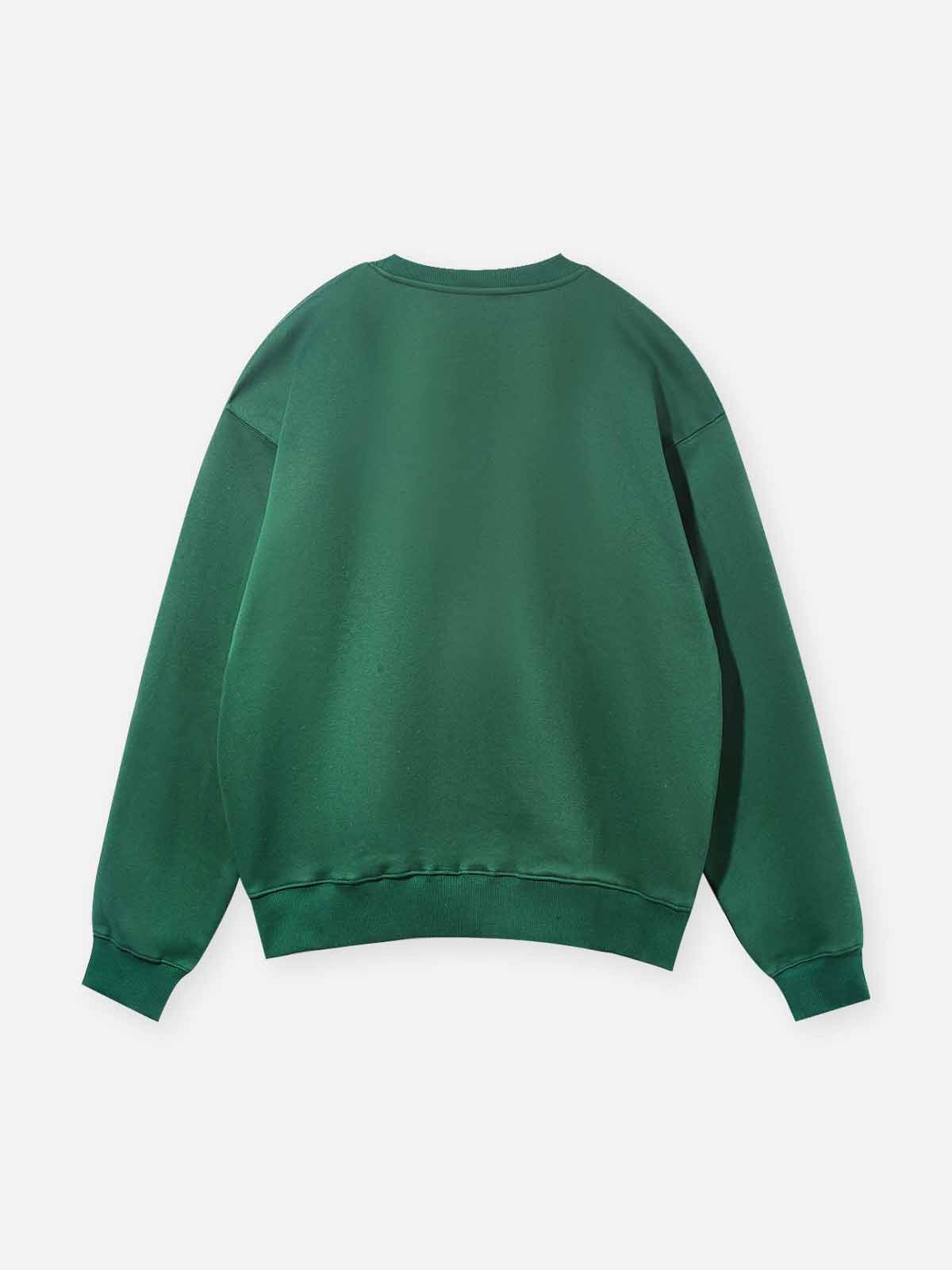 "Money Blinds the Eyes" Green Print Sweatshirt