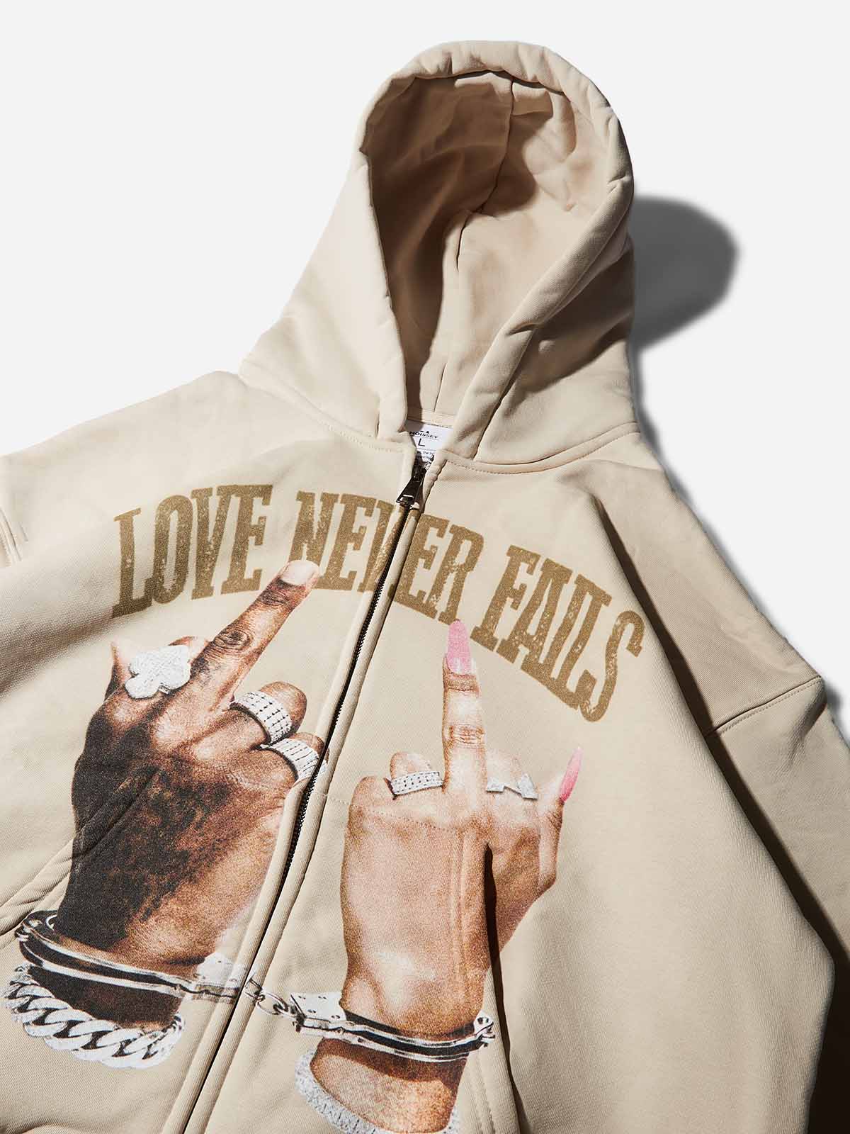 Love Never Fails Shell-Colored Warm Hoodie