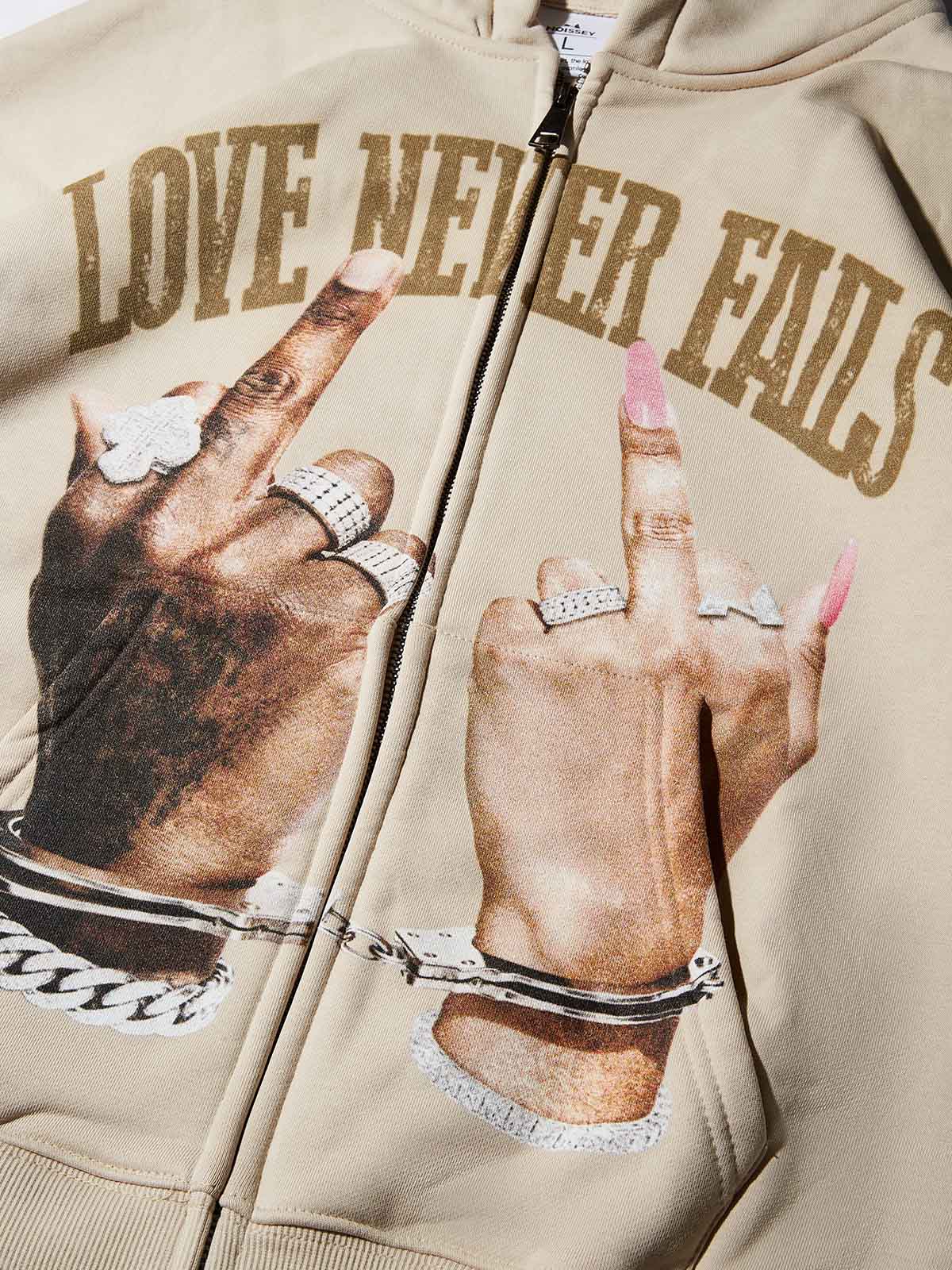Love Never Fails Shell-Colored Warm Hoodie
