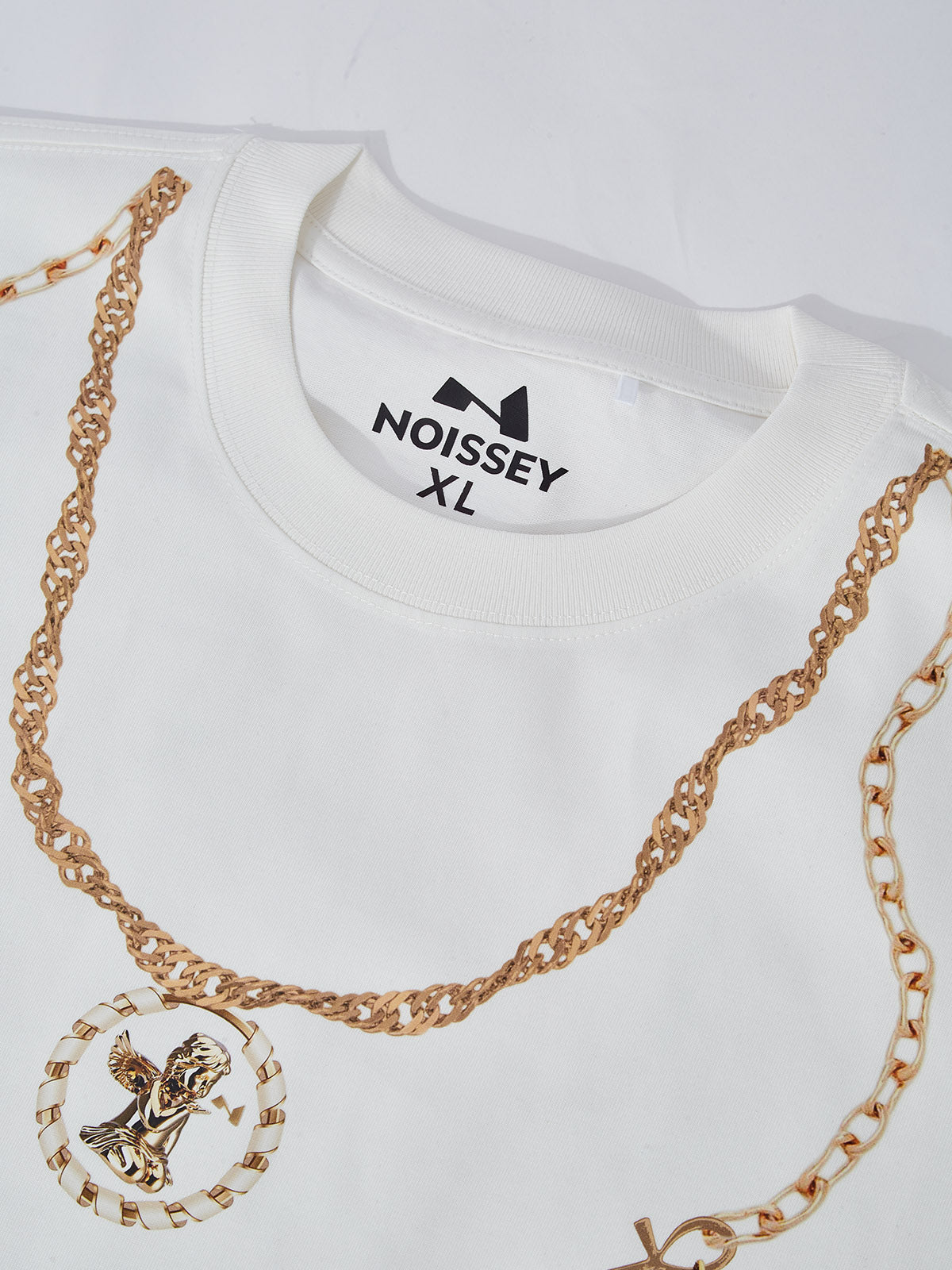 BOUNCE BACK© Trendiges Halsketten-T-Shirt mit Goldfoliendruck