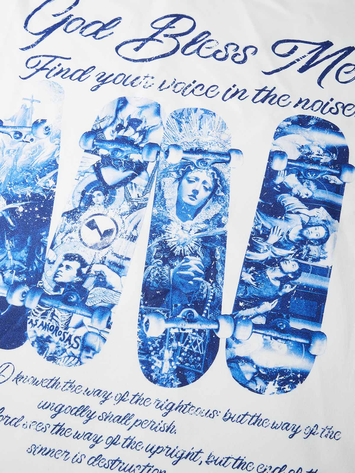 Religious Art Skateboarding Culture Printed Air-Layered Long-Sleeve