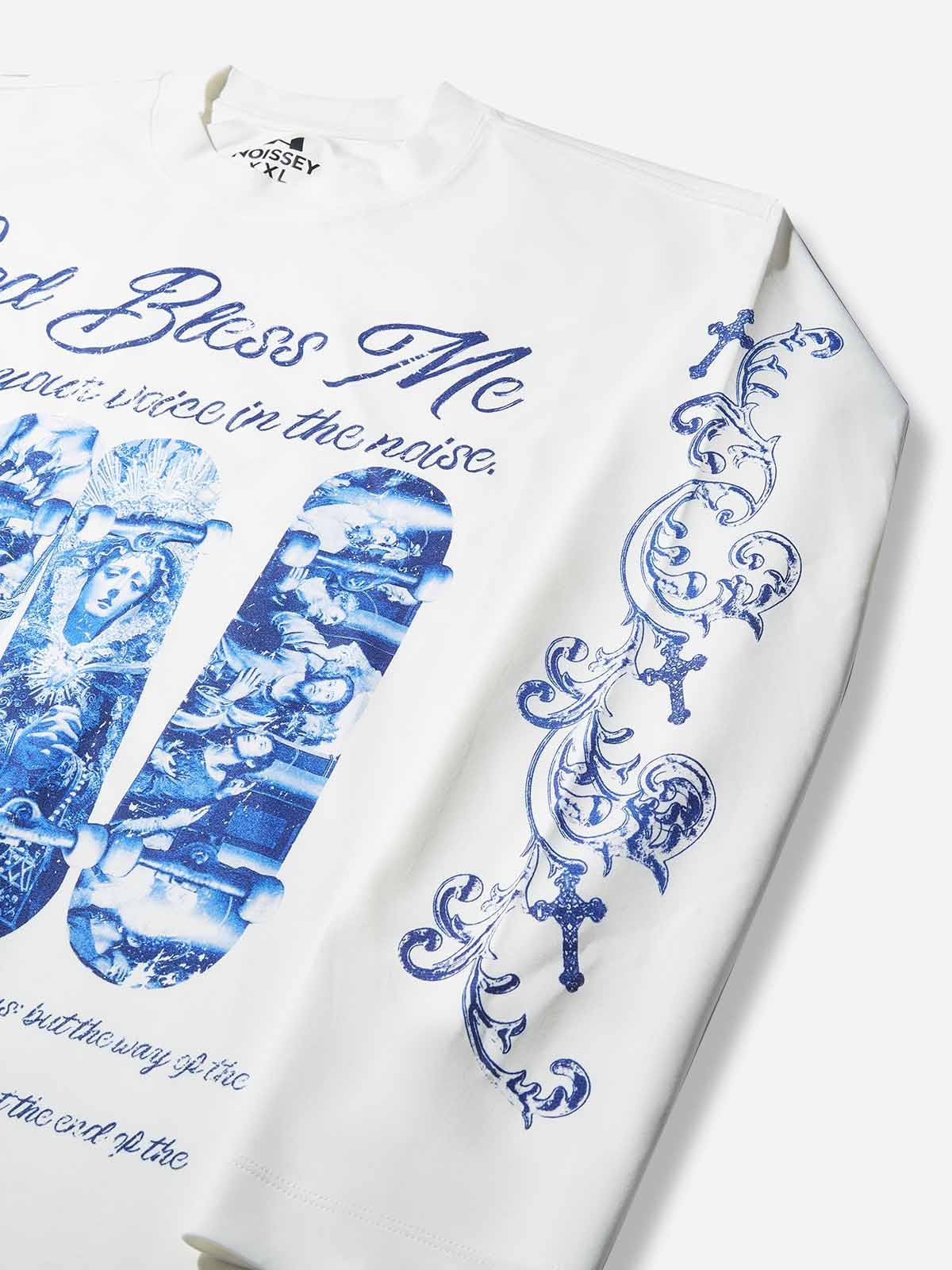 Religious Art Skateboarding Culture Printed Air-Layered Long-Sleeve