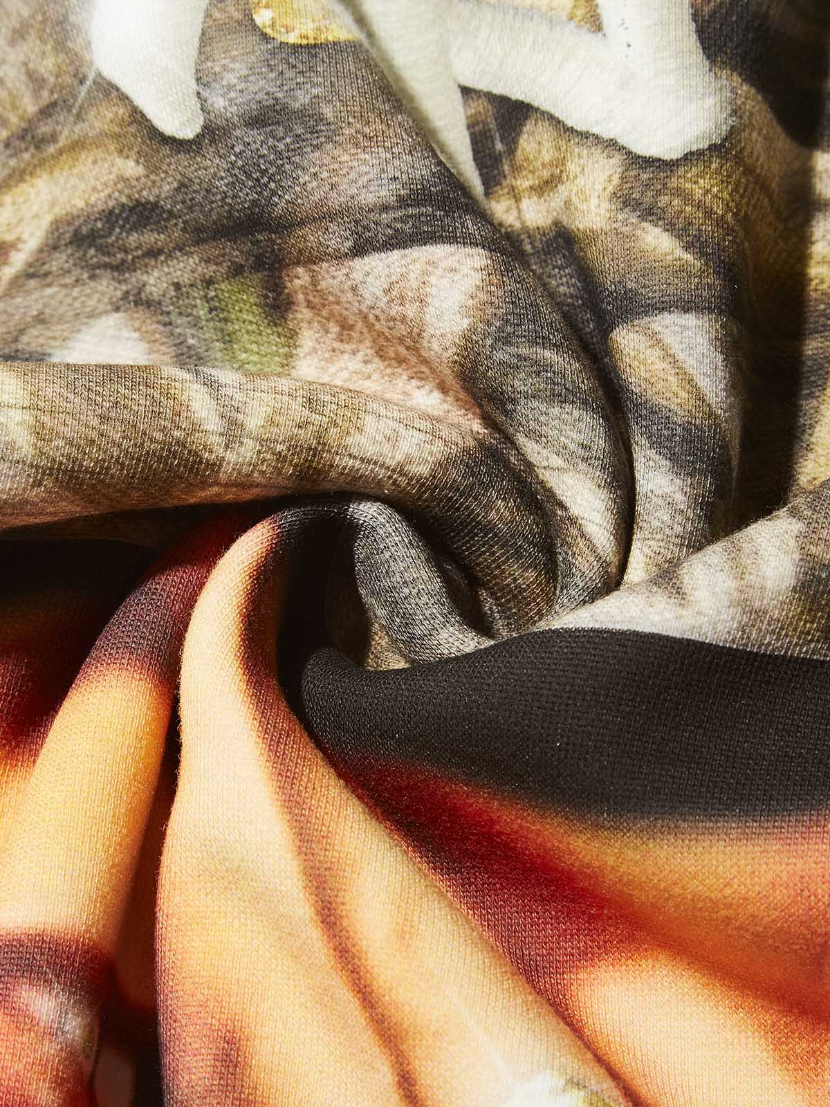 Bad boy wearing a tree-pattern diamond hat print long sleeve