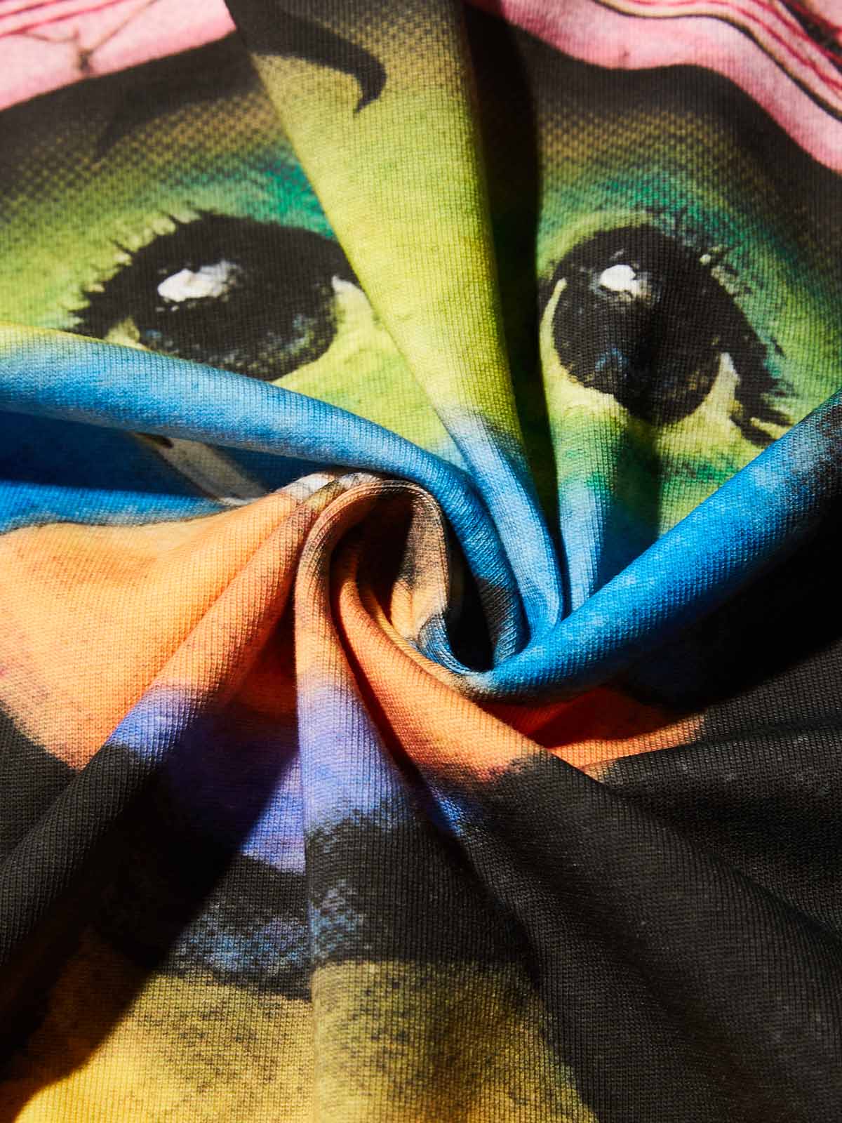 Art print T-shirt of a striped girl wearing a hat