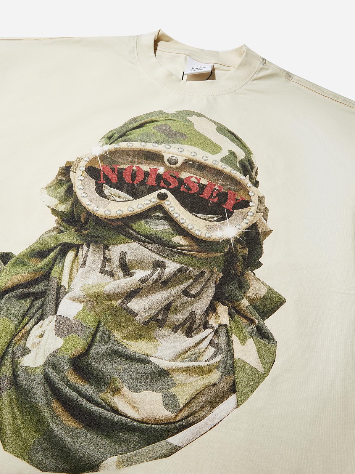 Camouflage Desert Art Headscarf Print Boxy Oversized T-shirt