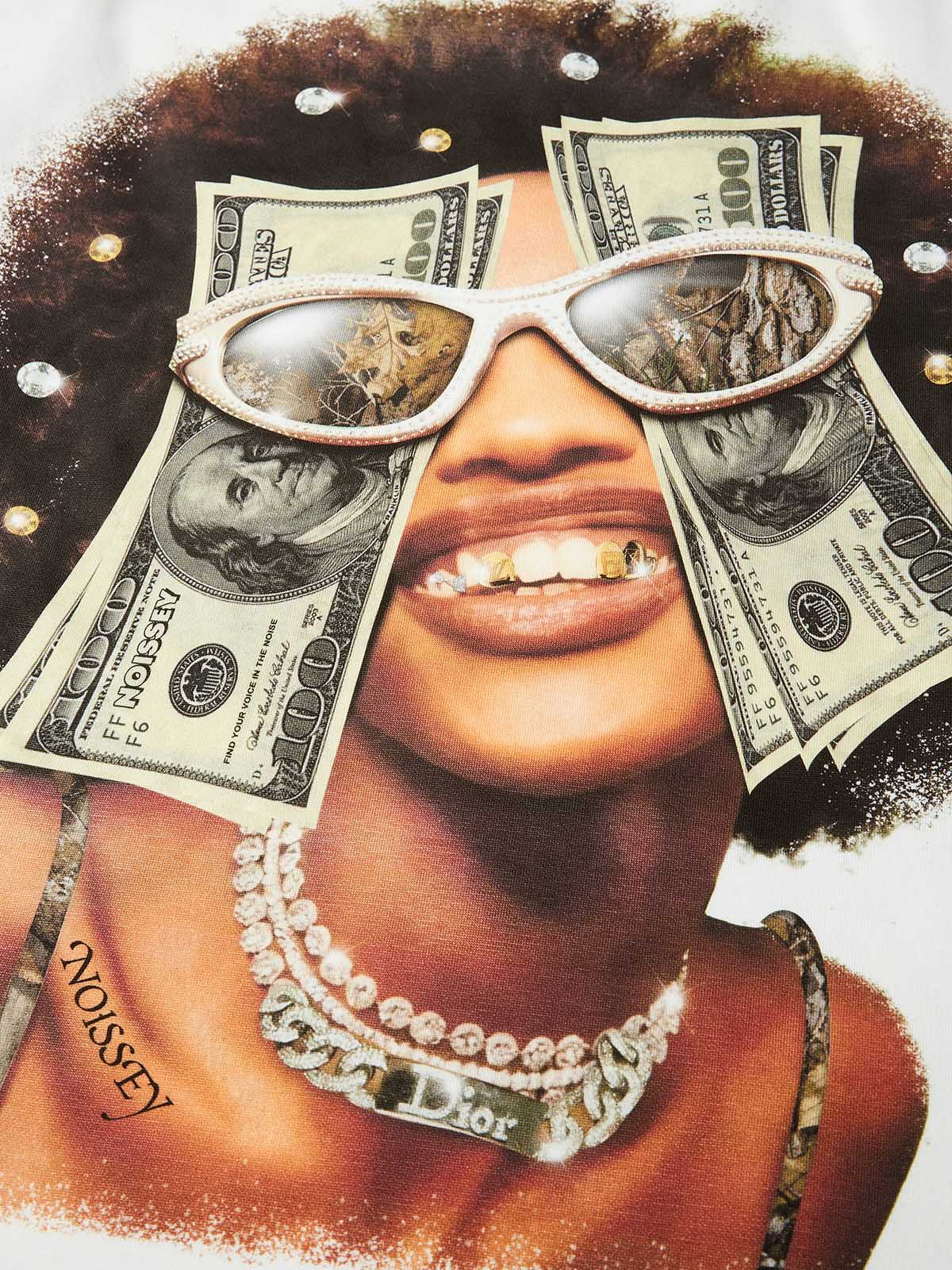 "All we need is money" print Real Tree long-sleeved shirt