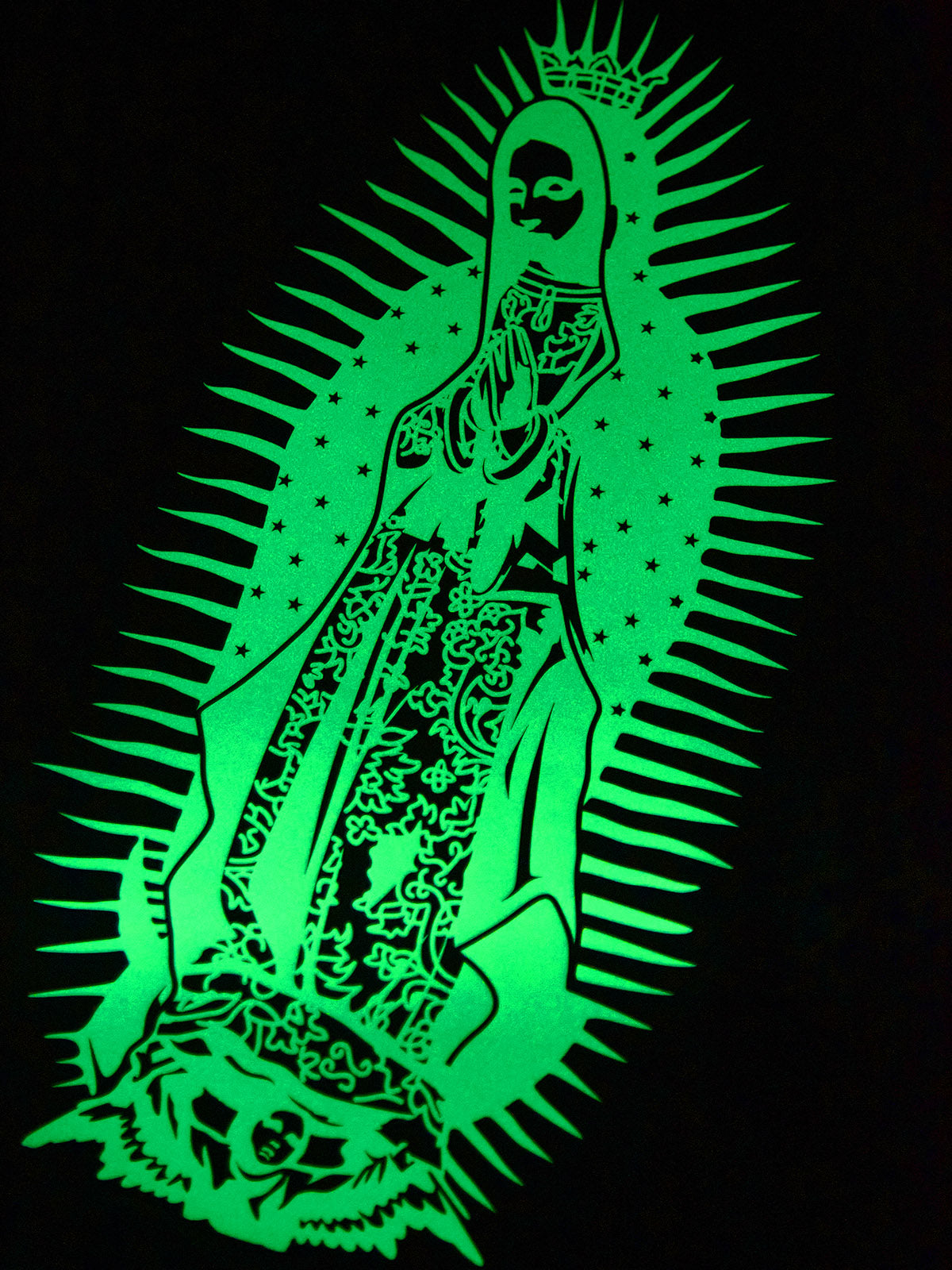 OBSTACLES & DANGERS© Glow-in-the-Dark Guadalupe Hoodie