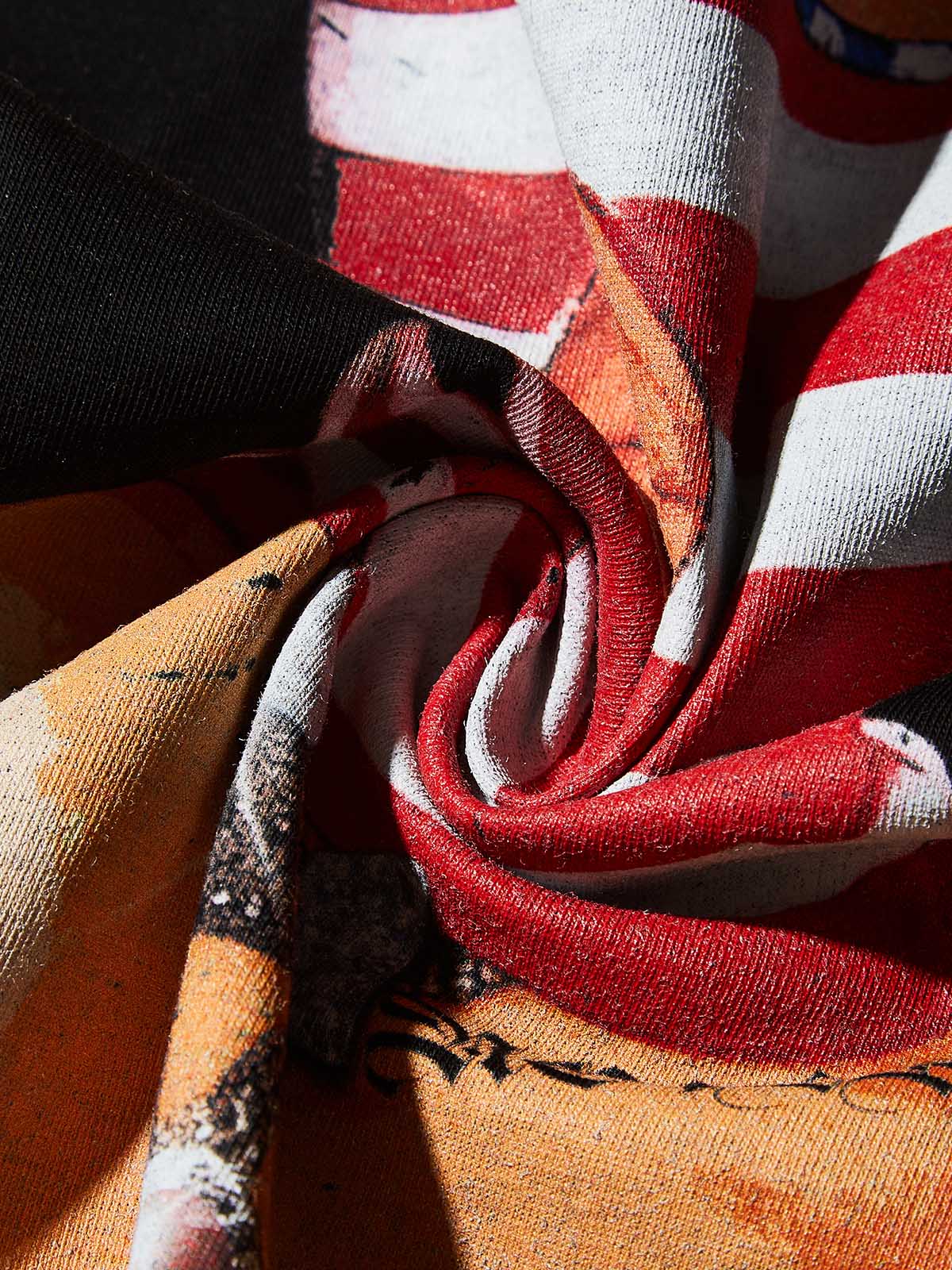 American Flag Balaclava Lady Art Painting Print Boxy Oversized T-shirt