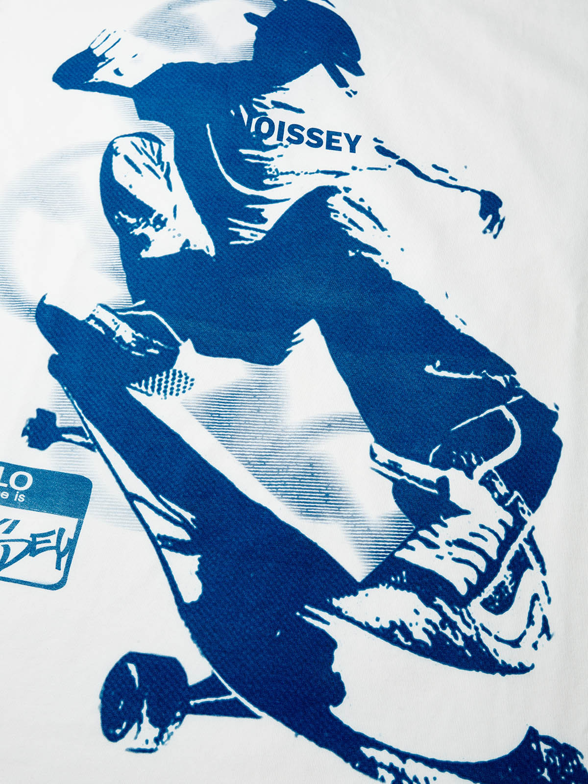 Skateboarding Teen in Motion Blueprint Monochrome Print T-shirt