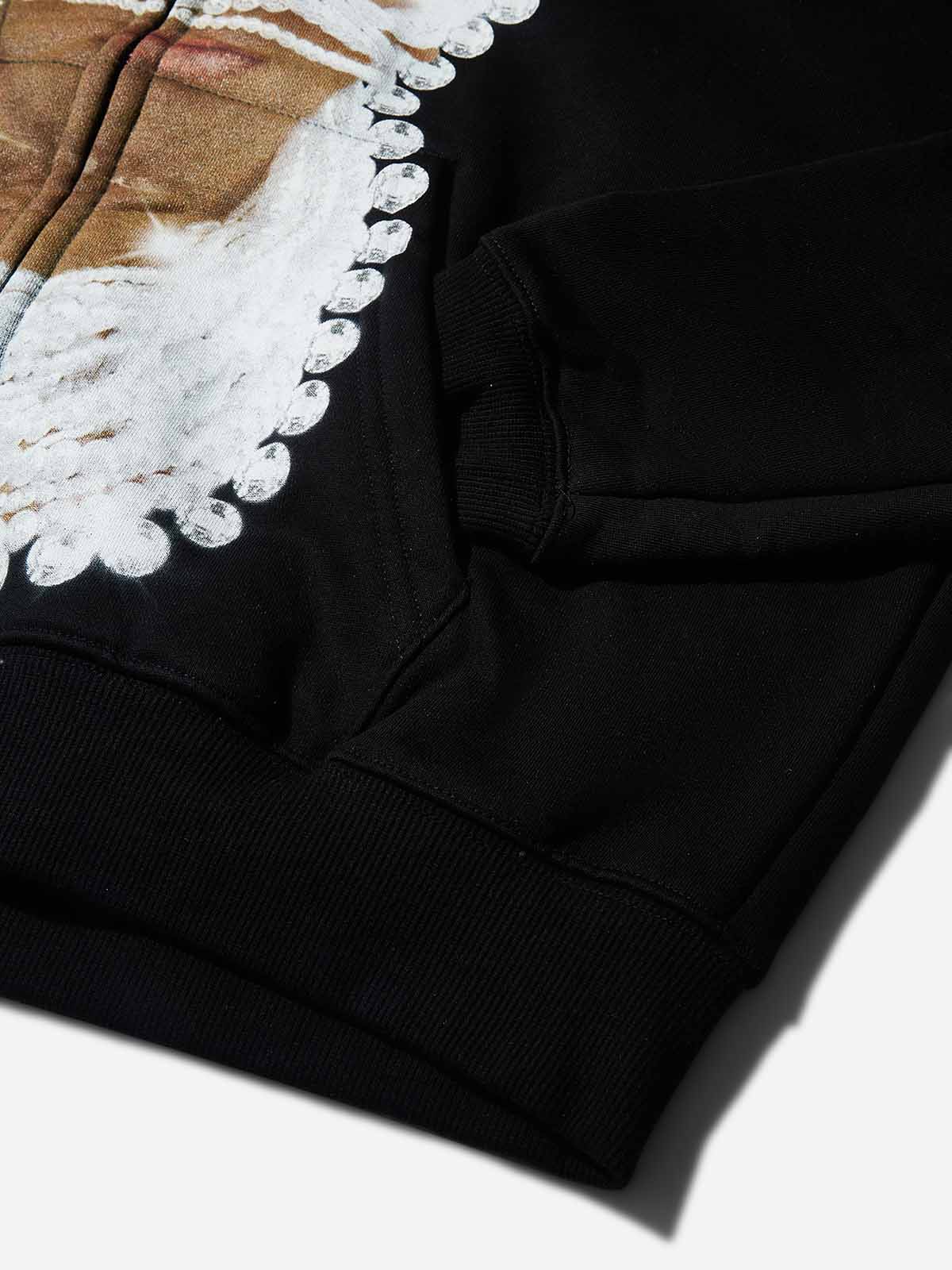 DIY Pearl Hood Print Boxy Hoodie