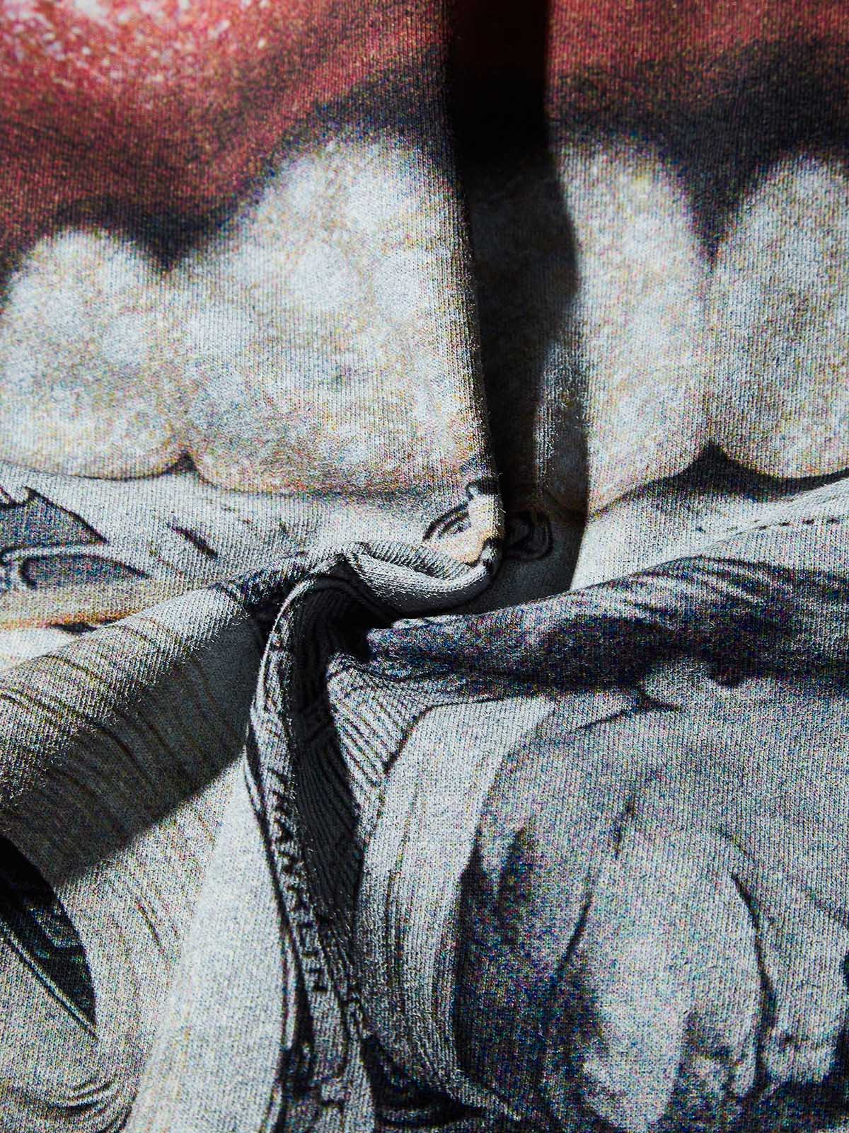 Money-Biting Lip Diamond Grills Boxy Oversized T-shirt