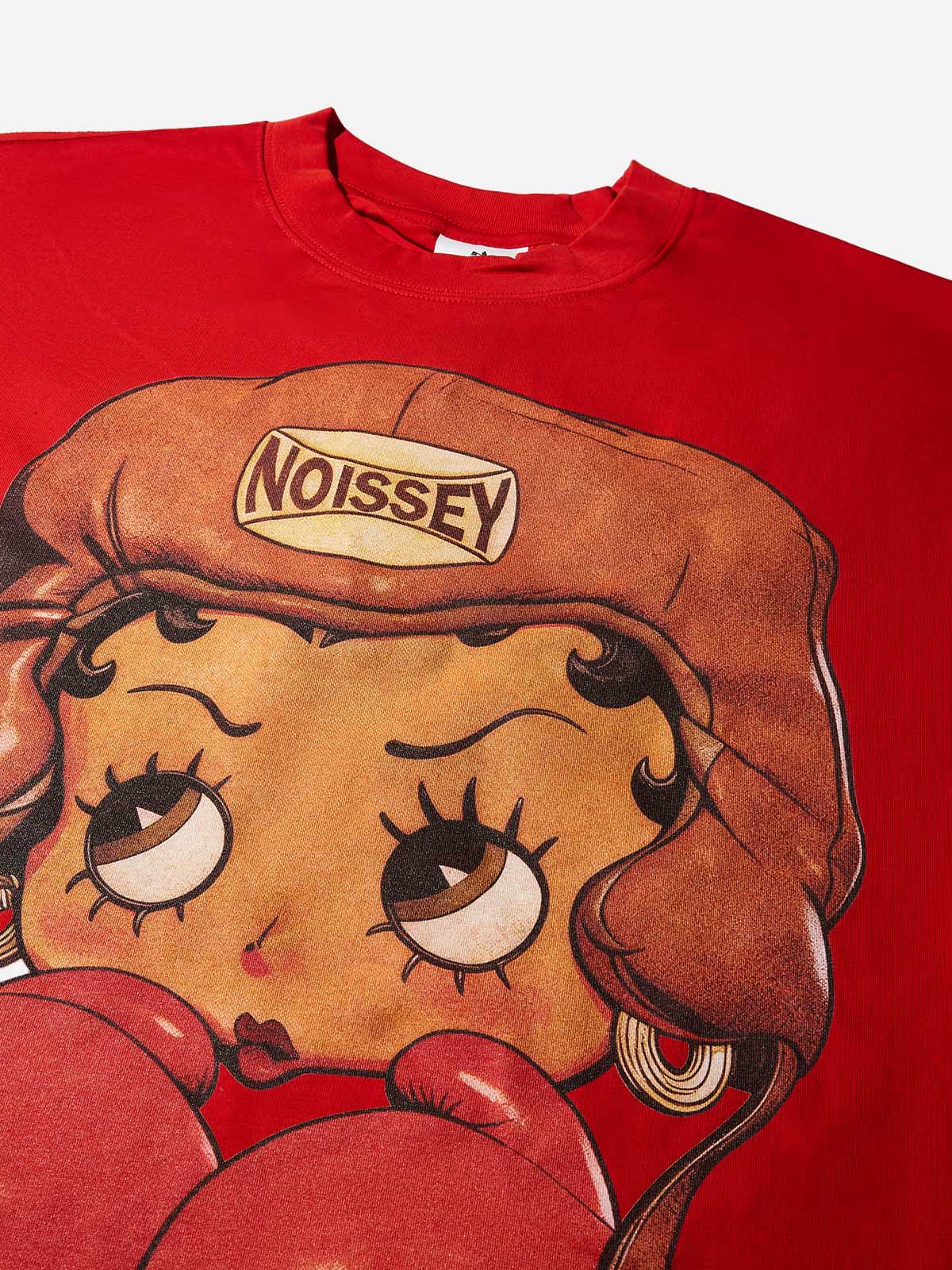 Cartoon Girl Boxing Print Boxy Oversized T-shirt