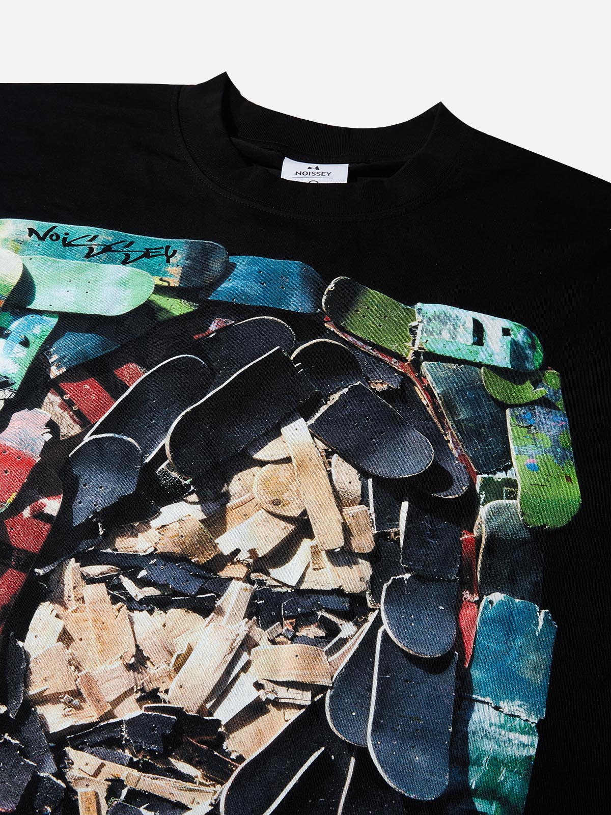 Skateboard Character Collage Print Boxy Oversized T-shirt
