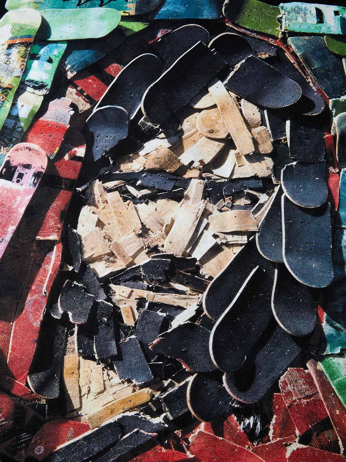 Skateboard Character Collage Print Boxy Oversized T-shirt